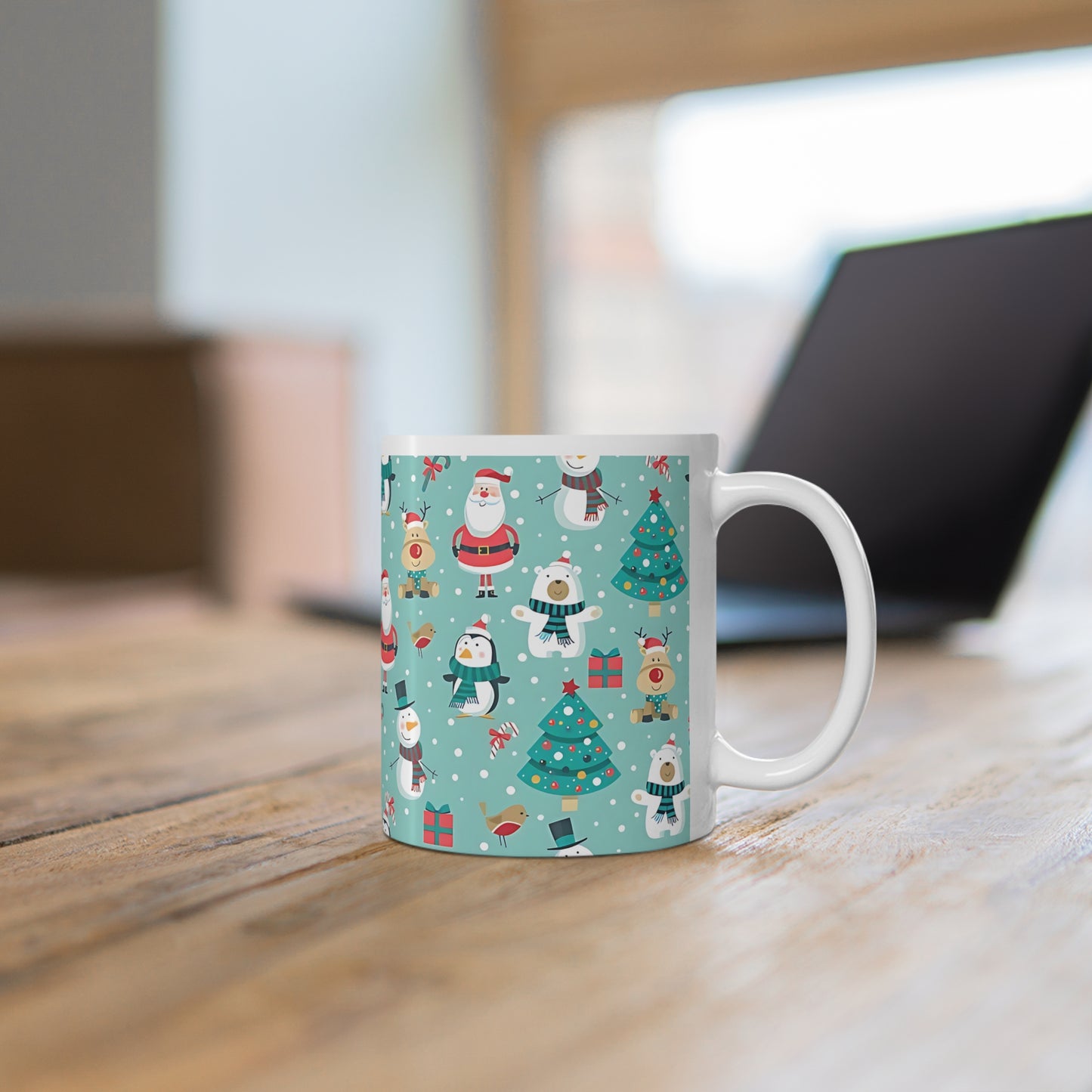 Festive Cartoon - Christmas - Ceramic Mug, 11oz