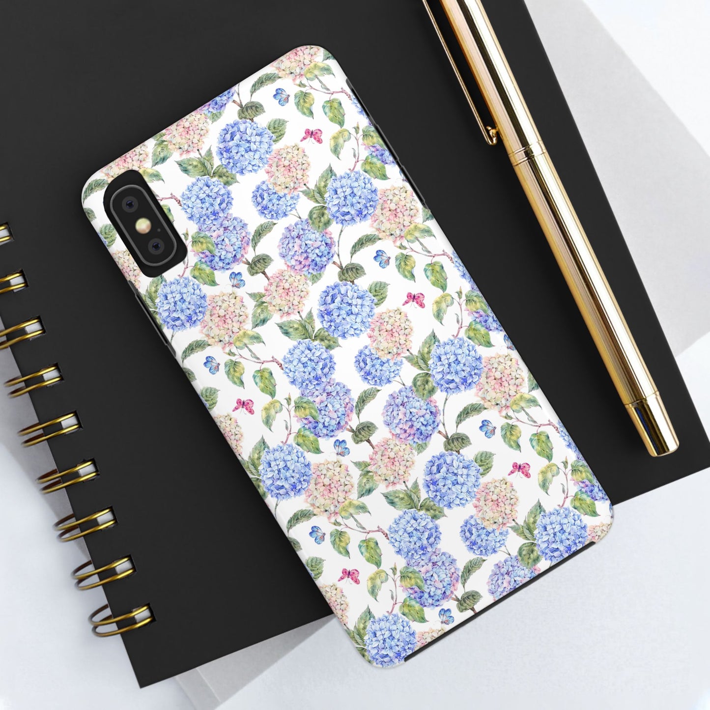 Pink & Blue Hydrangea Phone Case