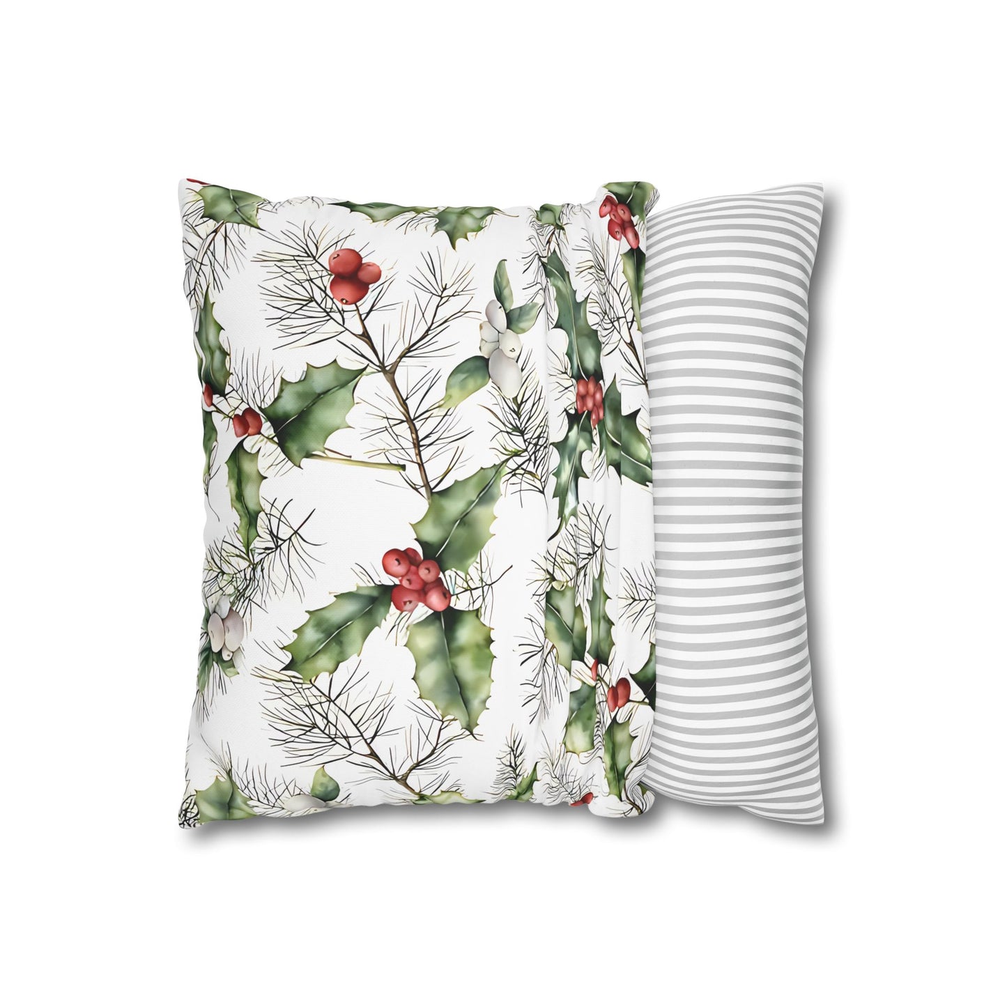 Mistletoe and Holly Cushion Cover