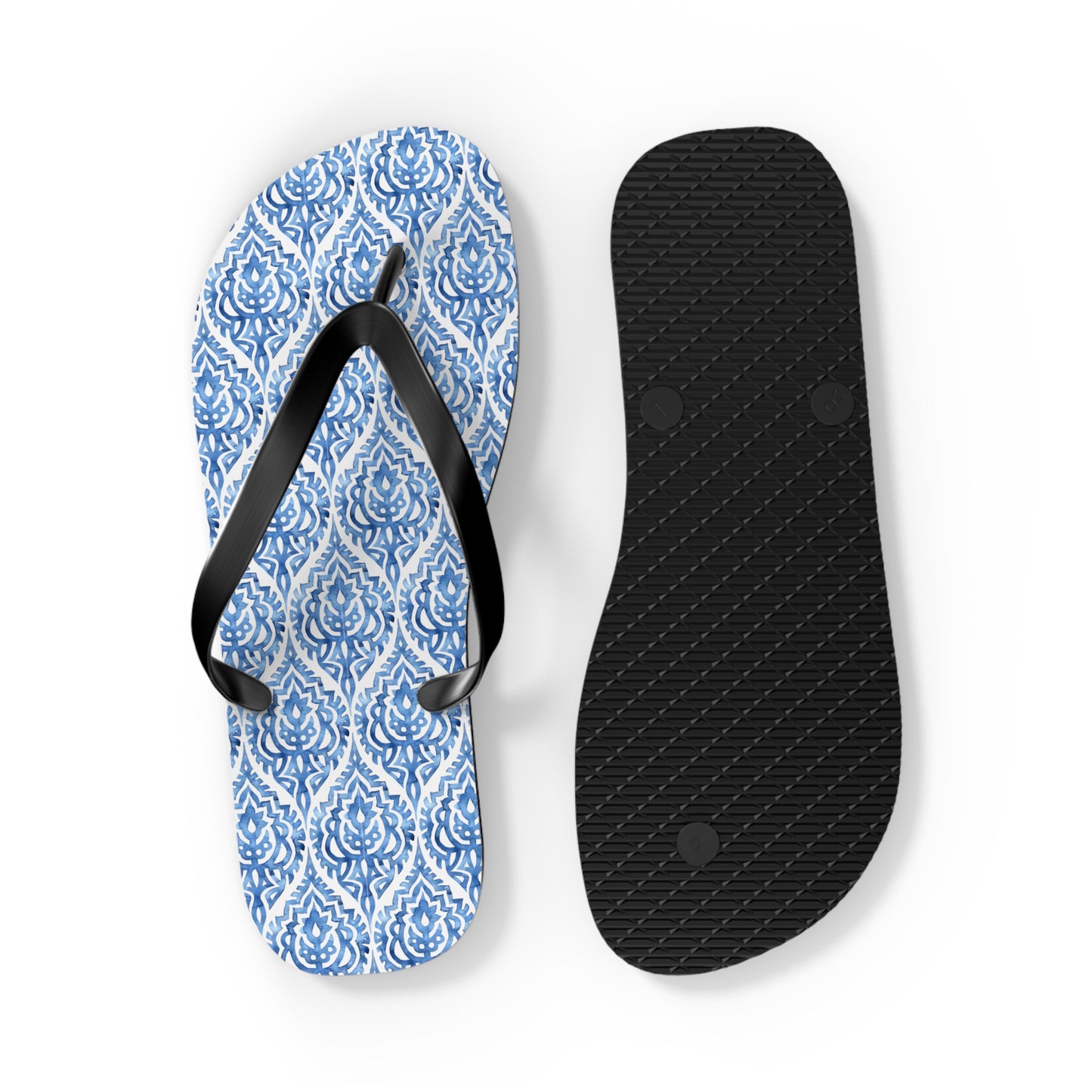 Blue Pattern Print Flip Flops / Jandals