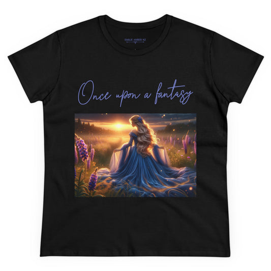 Once Upon A Fantasy - Blue Beauty Woman's Cotton T-Shirt