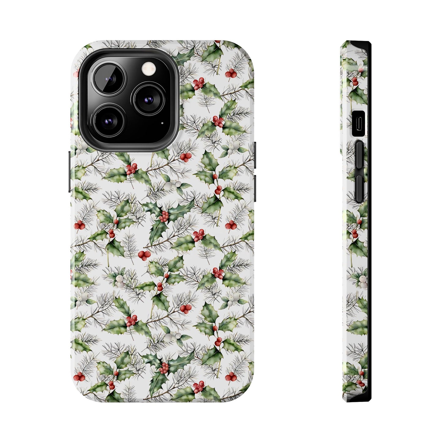 Christmas Mistletoe and Holly Phone Case