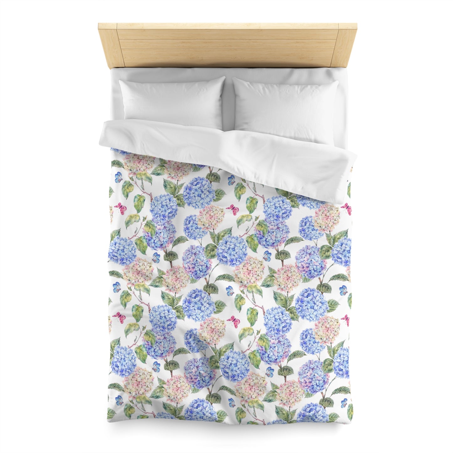 Pink & Blue Hydrangea Duvet Cover