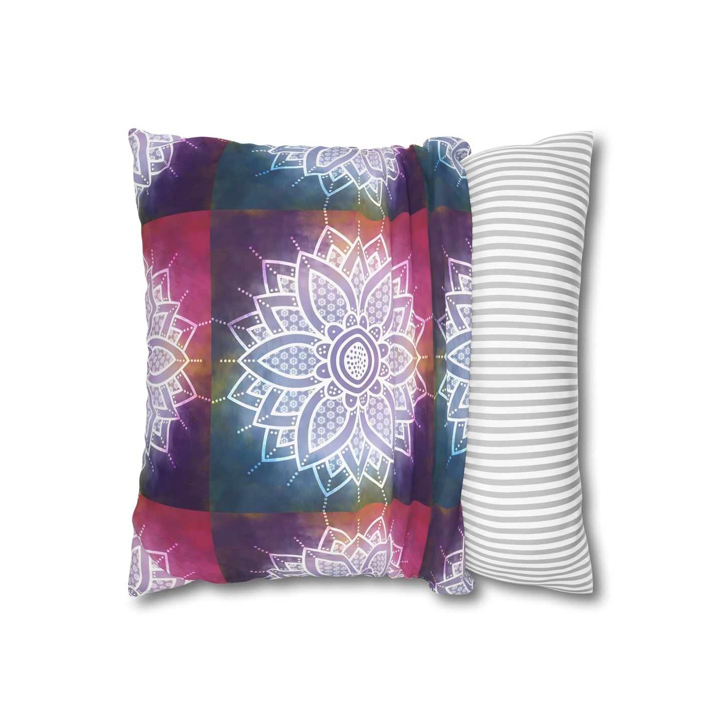 Rainbow Mandala Cushion Cover