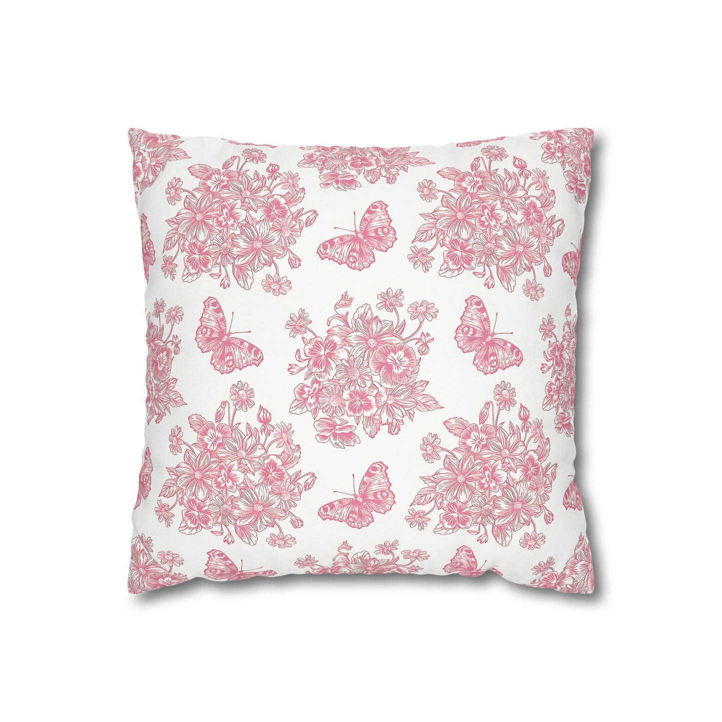 Pink & White Butterfly #2 Cushion Cover