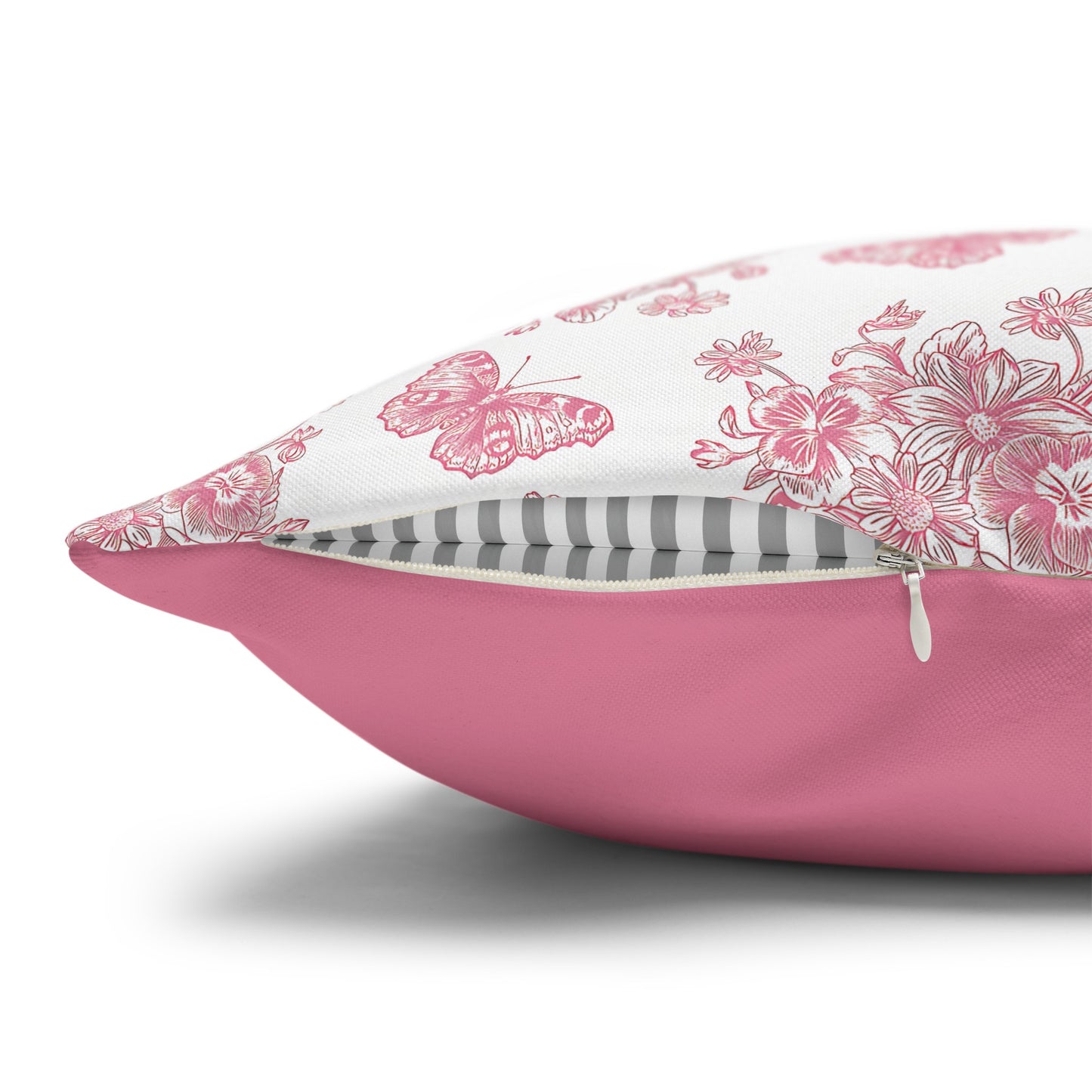 Pink & White Butterfly #2 Cushion Cover