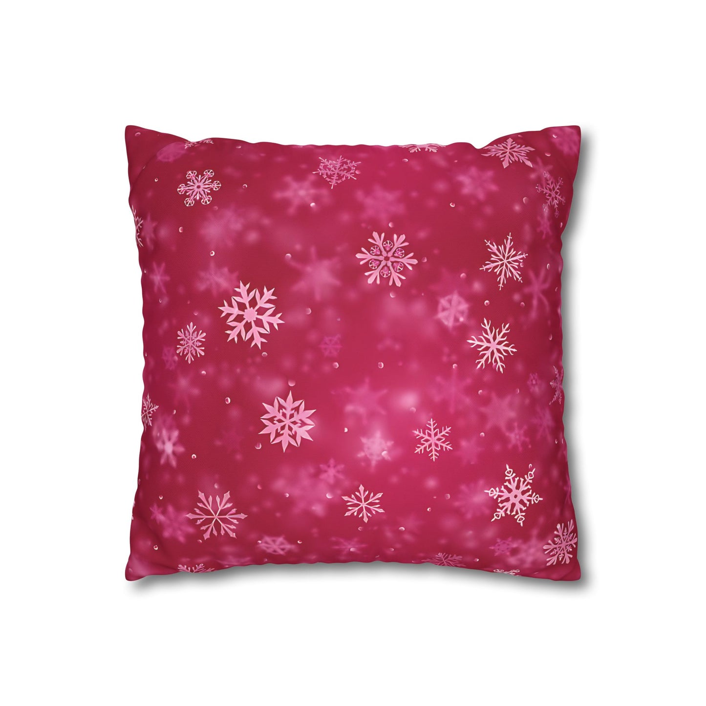 Pink Snowflake Cushion Cover