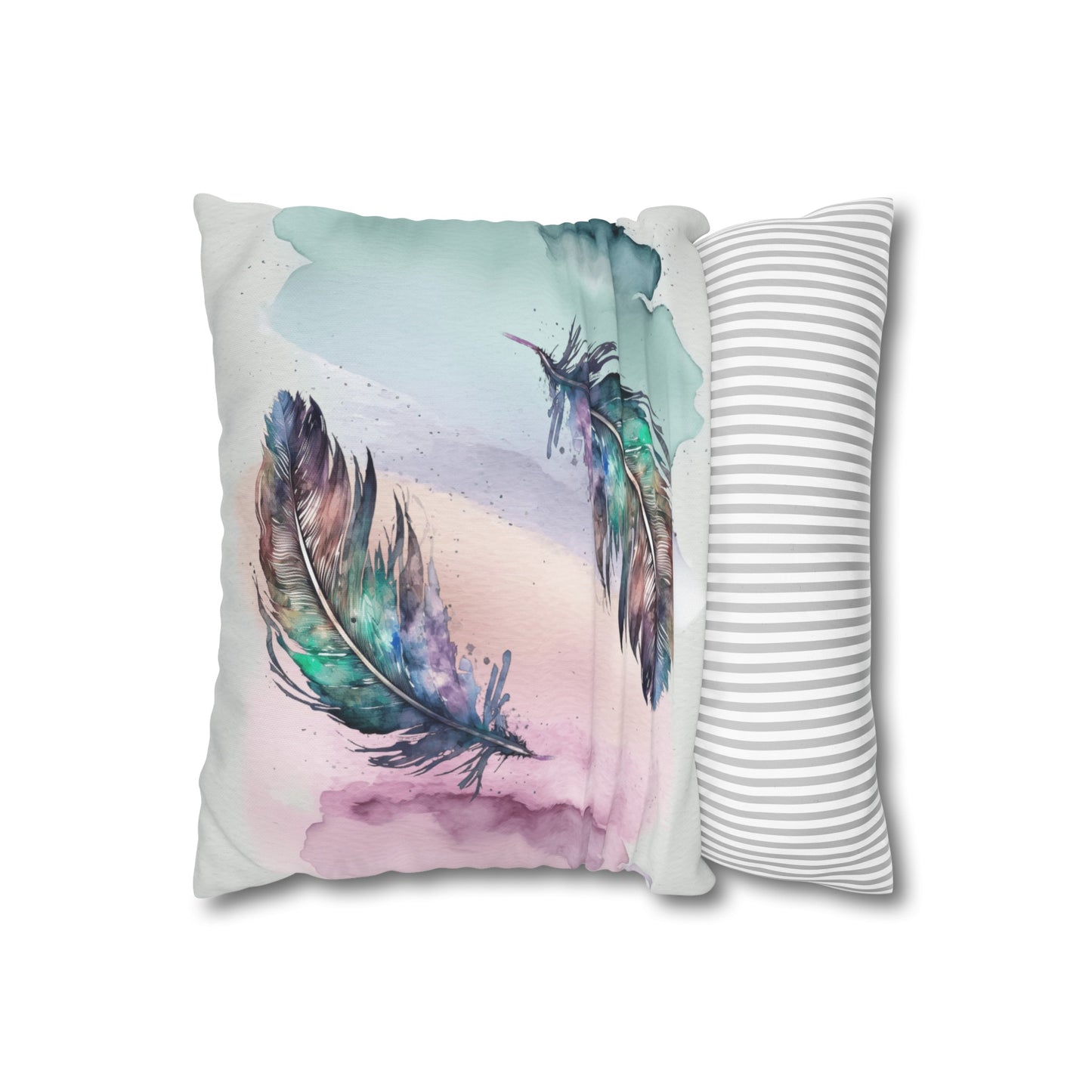 Feather On The Wind #7 Canvas Cushion Cover
