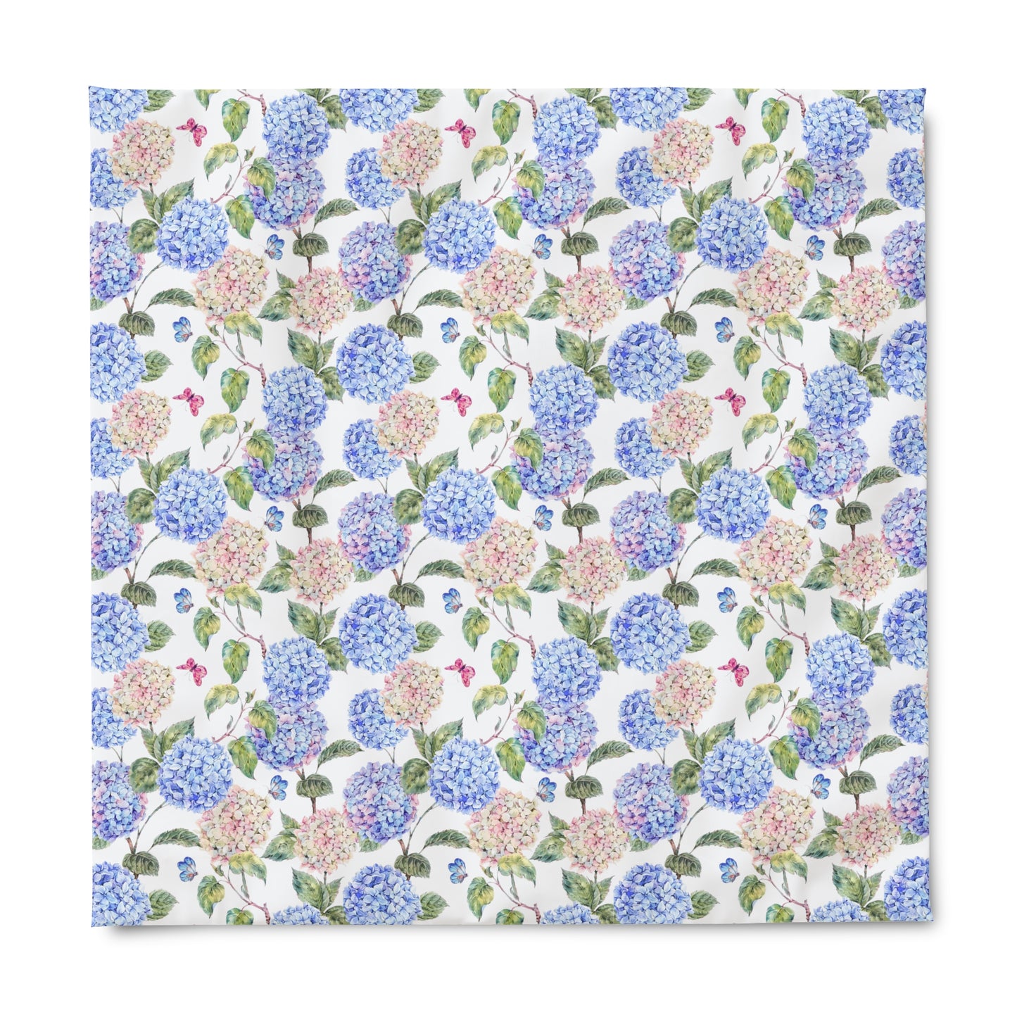 Pink & Blue Hydrangea Duvet Cover