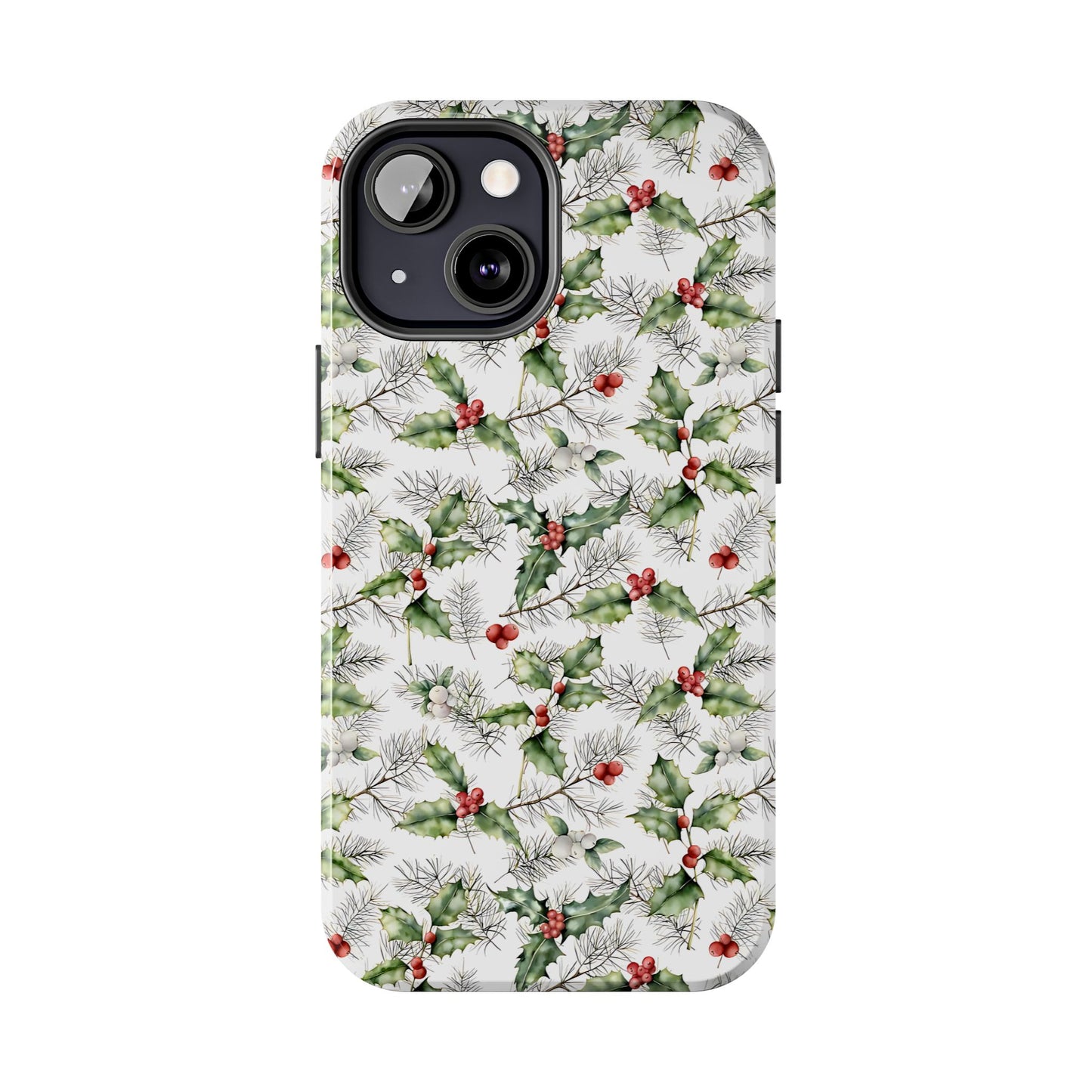 Christmas Mistletoe and Holly Phone Case