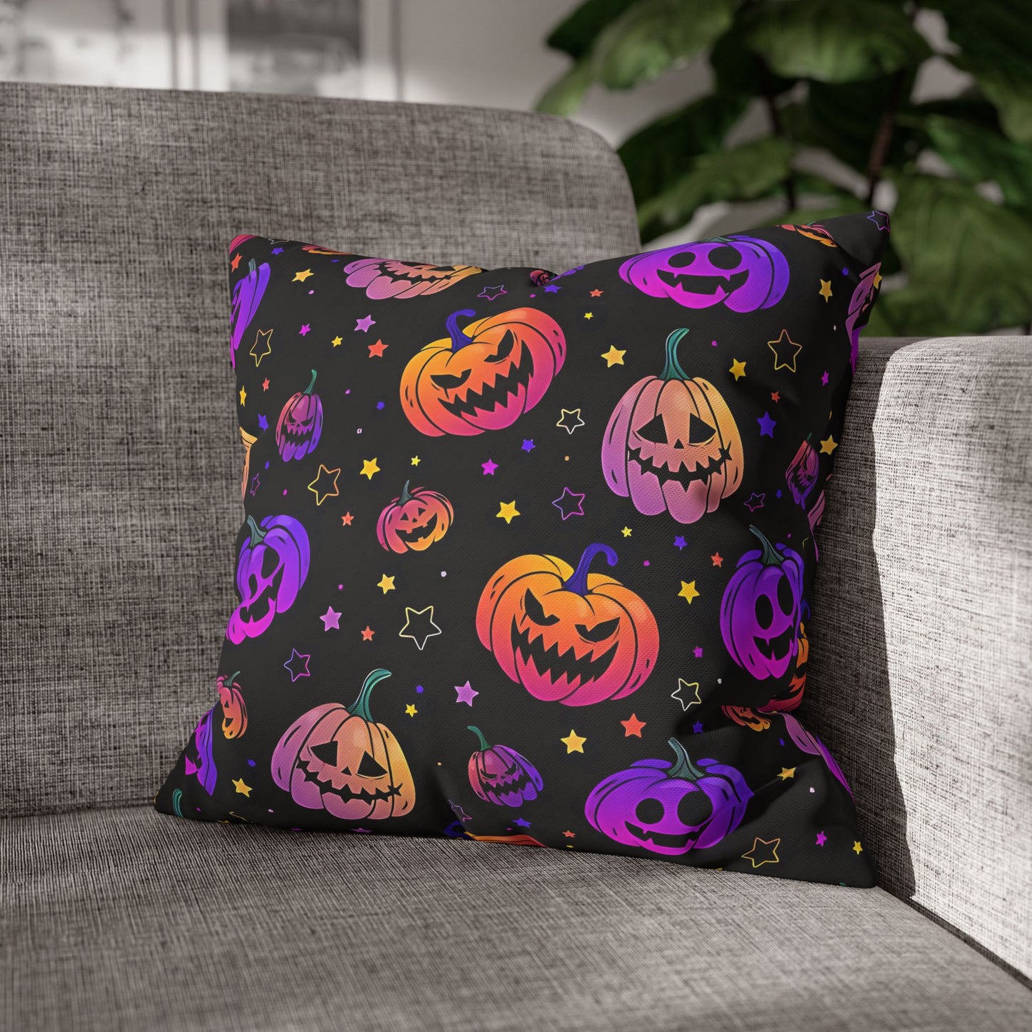 Spooky Neon Halloween #9 Cushion Cover