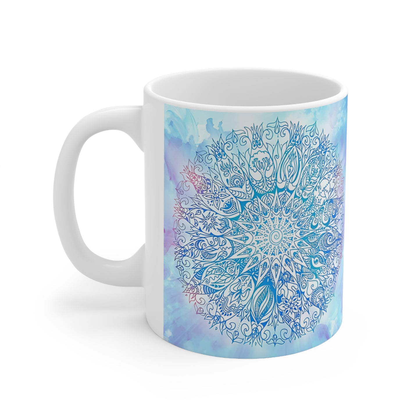 Pastel Mandala Ceramic Mug, 11oz