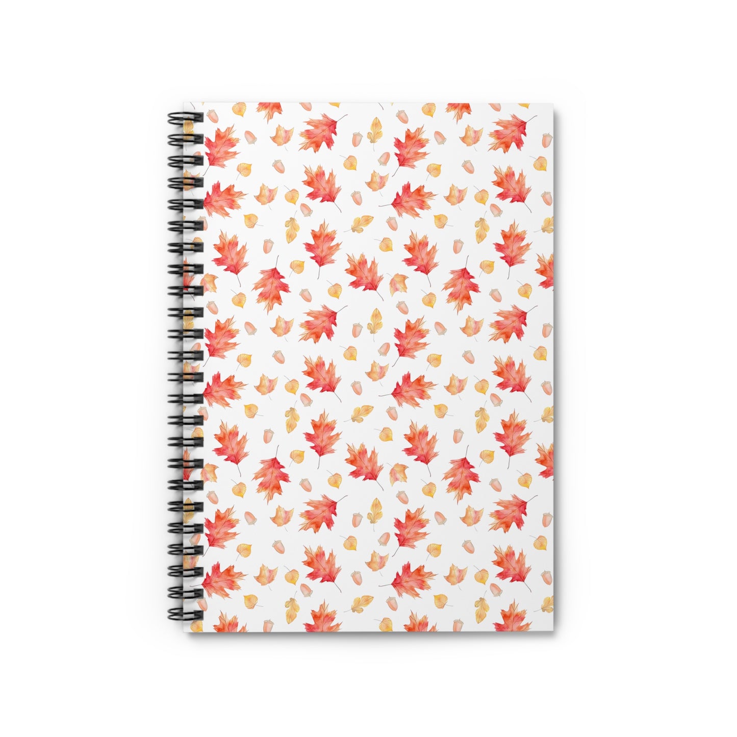Autumn Leaves & Acorn Spiral Notebook - Ruled Line