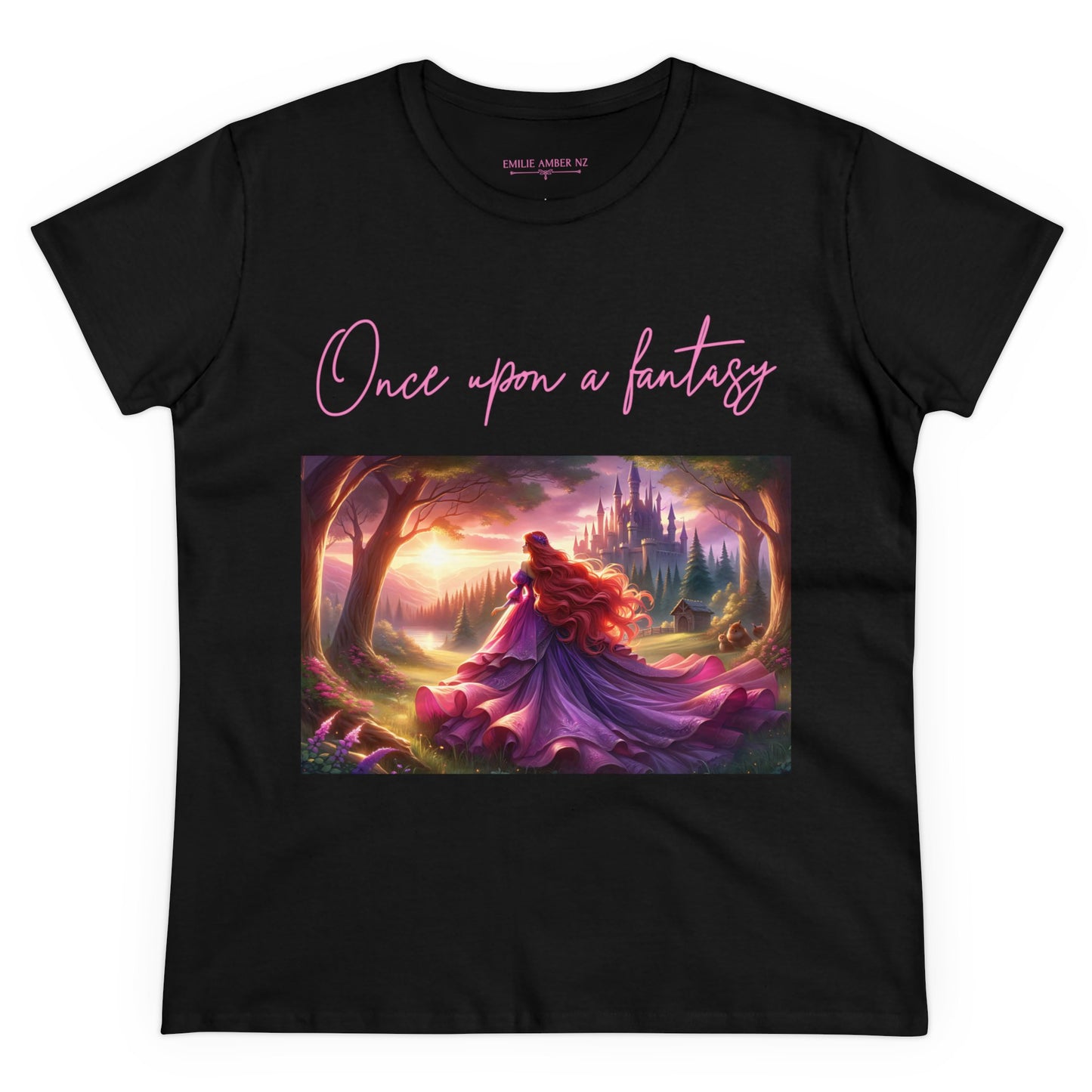 Once Upon A Fantasy - Pink Princess Woman's Cotton T-Shirt