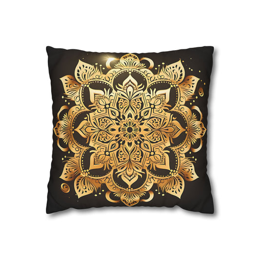 Golden Mandala Cushion Cover