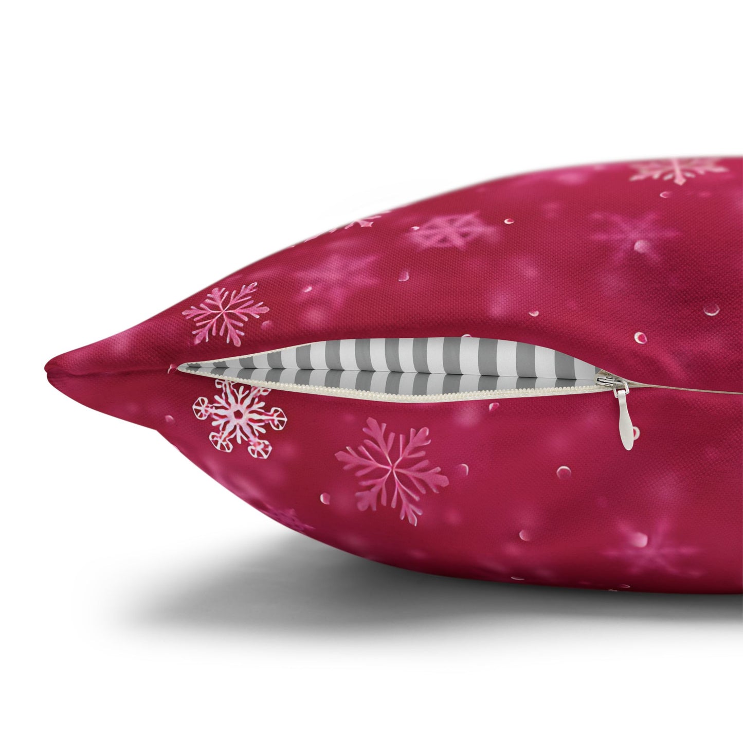 Pink Snowflake Cushion Cover