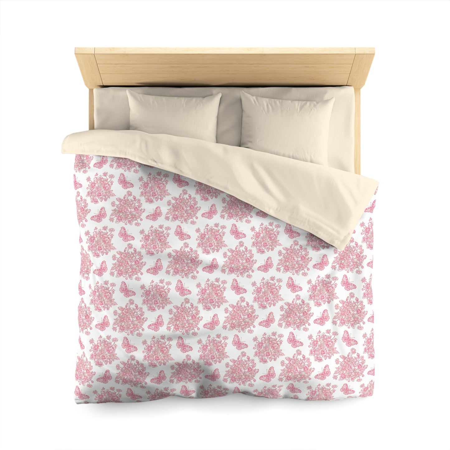 Pink & White Butterfly Duvet Cover