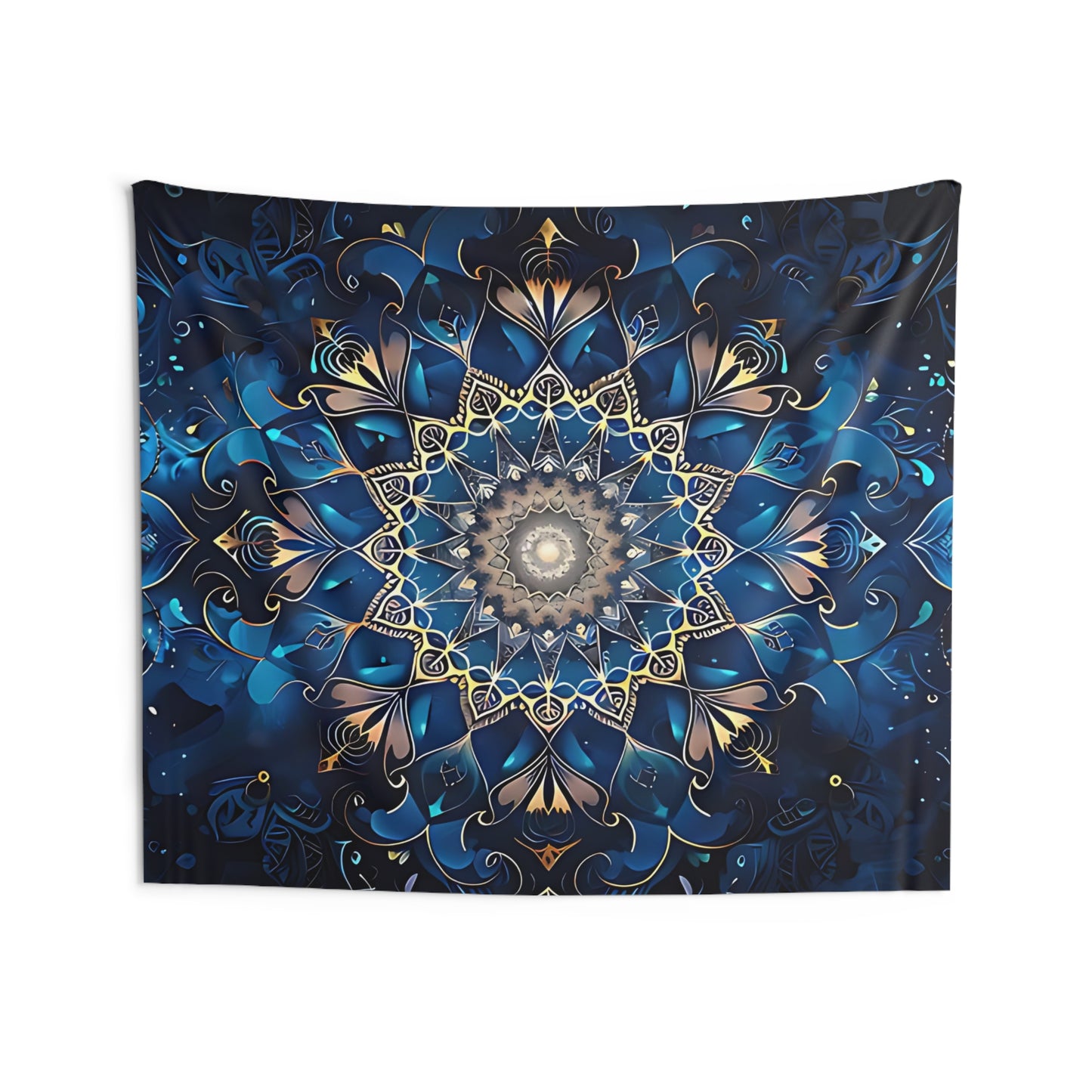 Navy Mandala Indoor Wall Tapestries