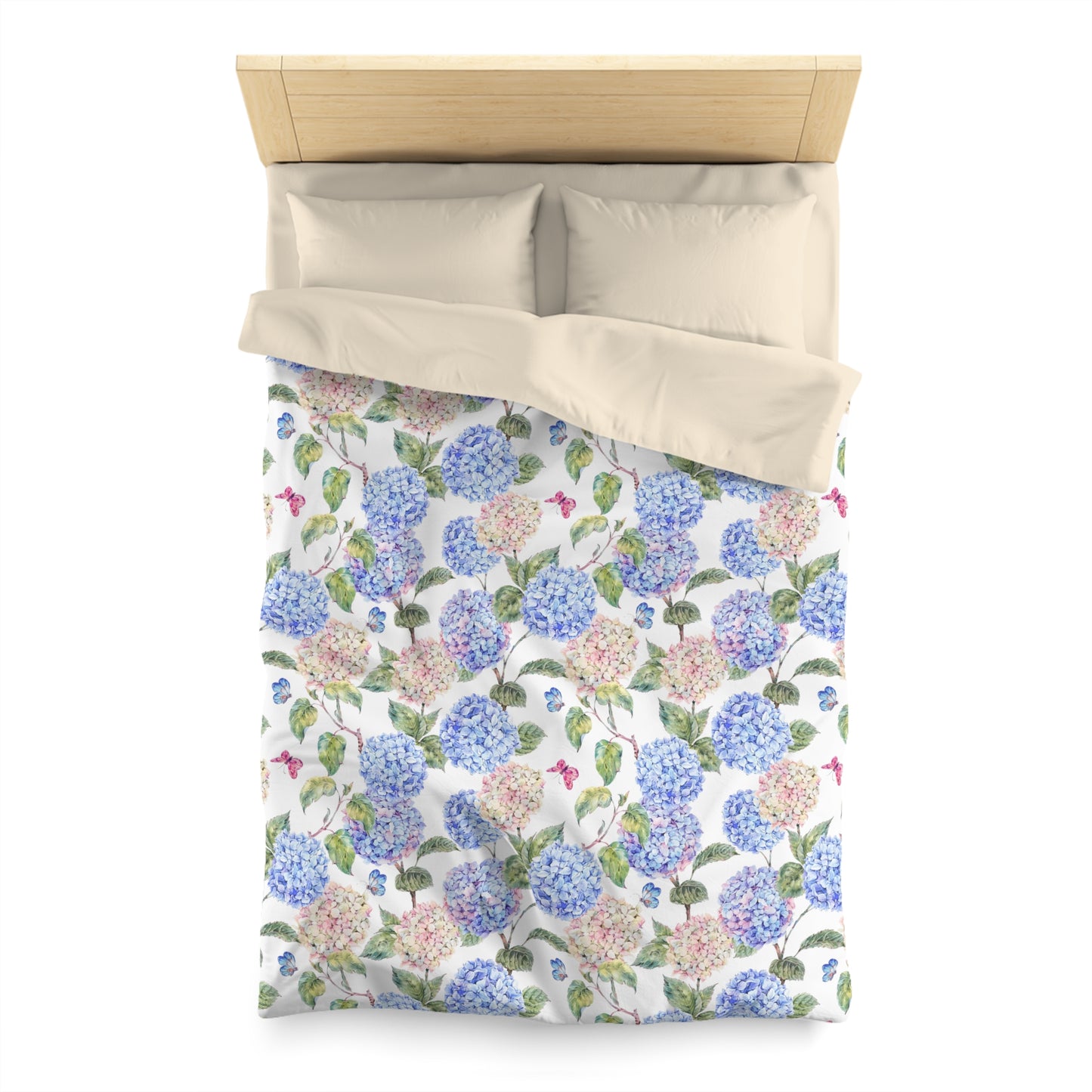 Pink & Blue Hydrangea Duvet Cover