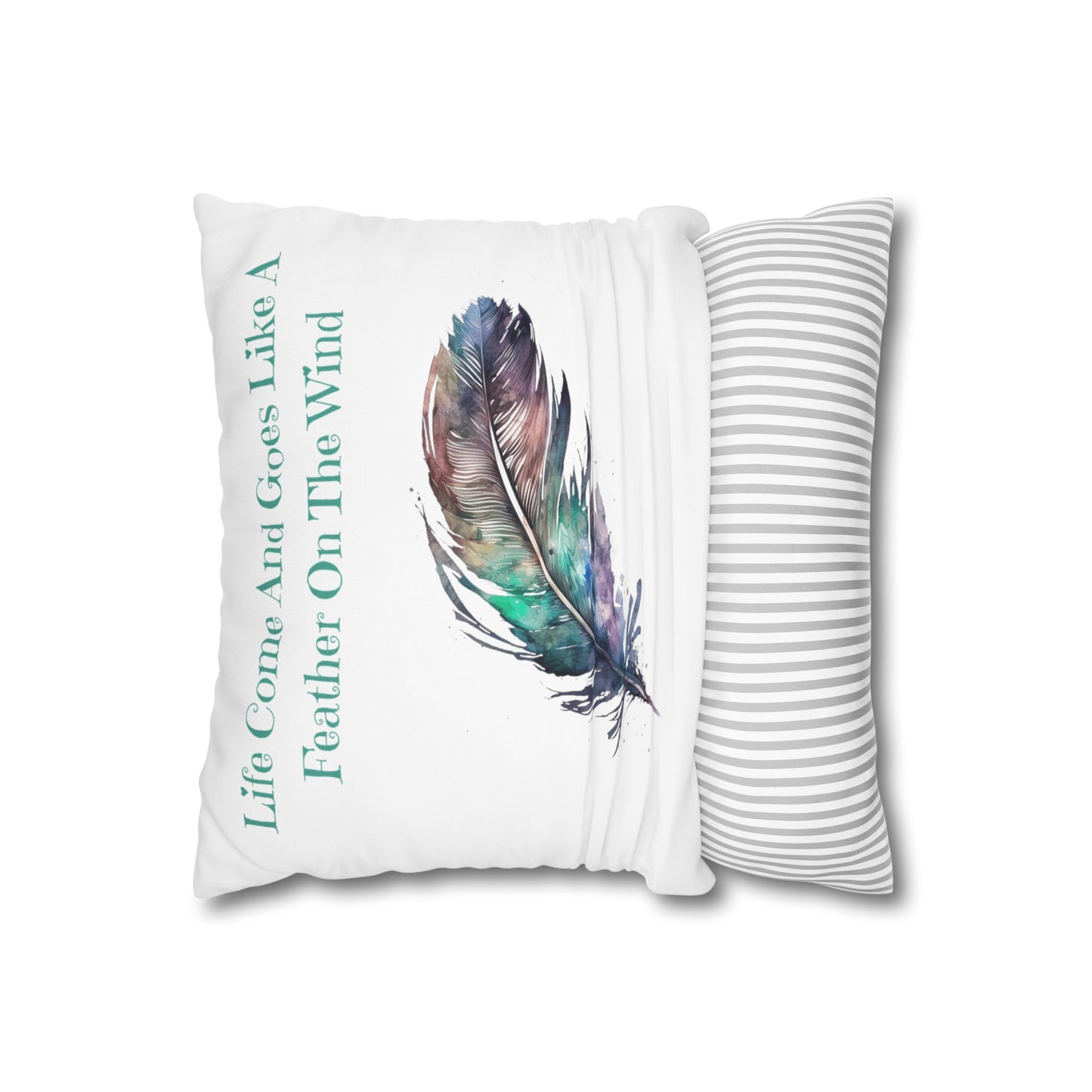 Feather On The Wind #1 Canvas Cushion Cover