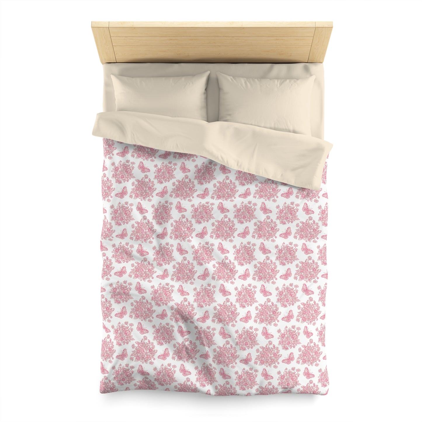 Pink & White Butterfly Duvet Cover