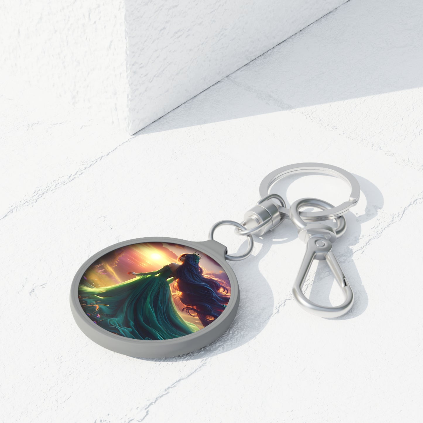 Once Upon A Fantasy - Emerald Sunset Keyring Tag