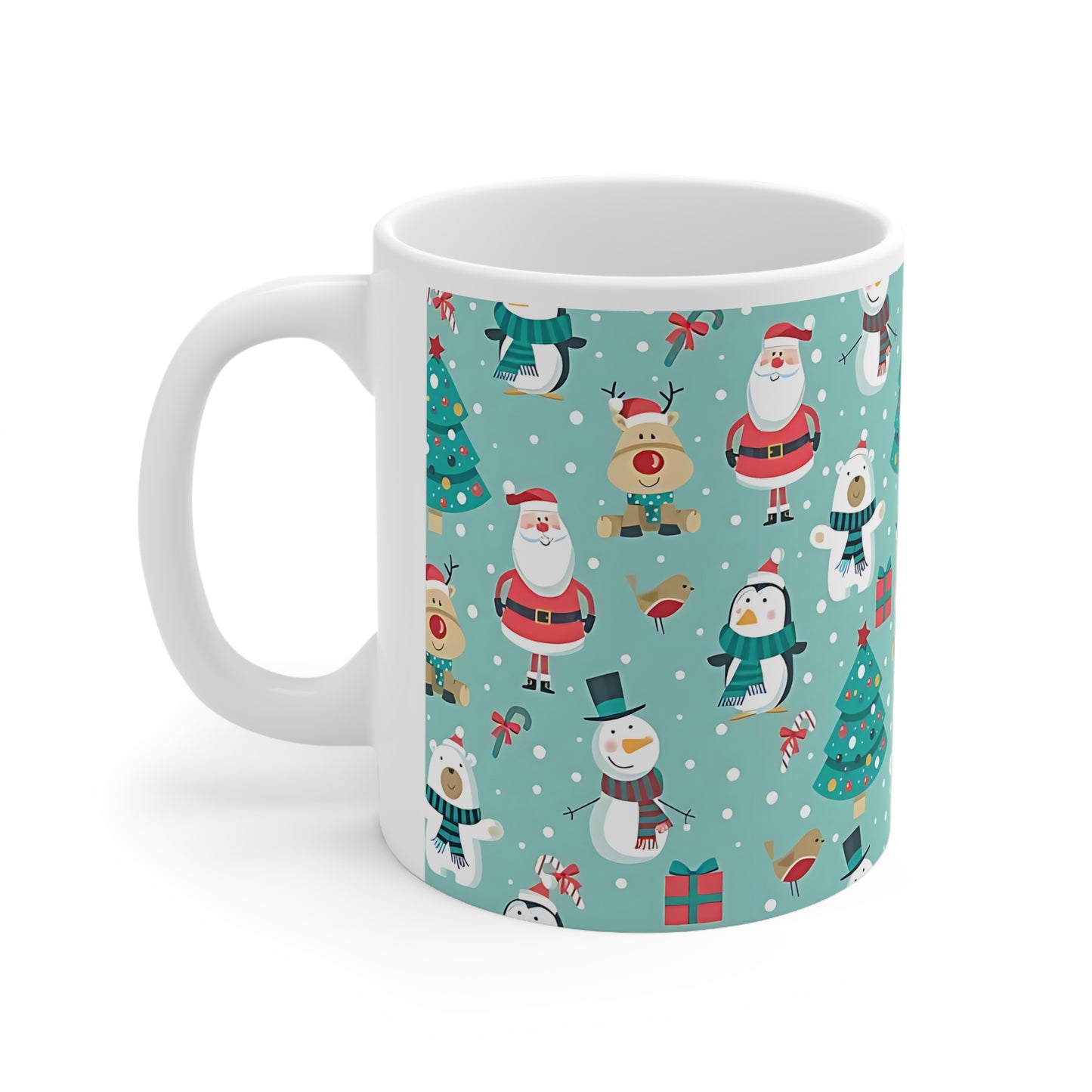 Festive Cartoon - Christmas - Ceramic Mug, 11oz