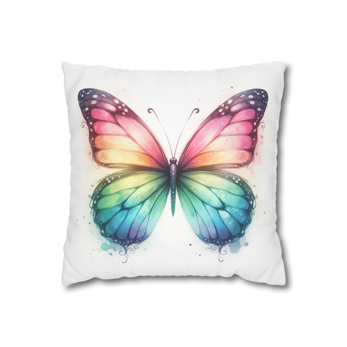Pastel Rainbow Butterfly Cushion Cover