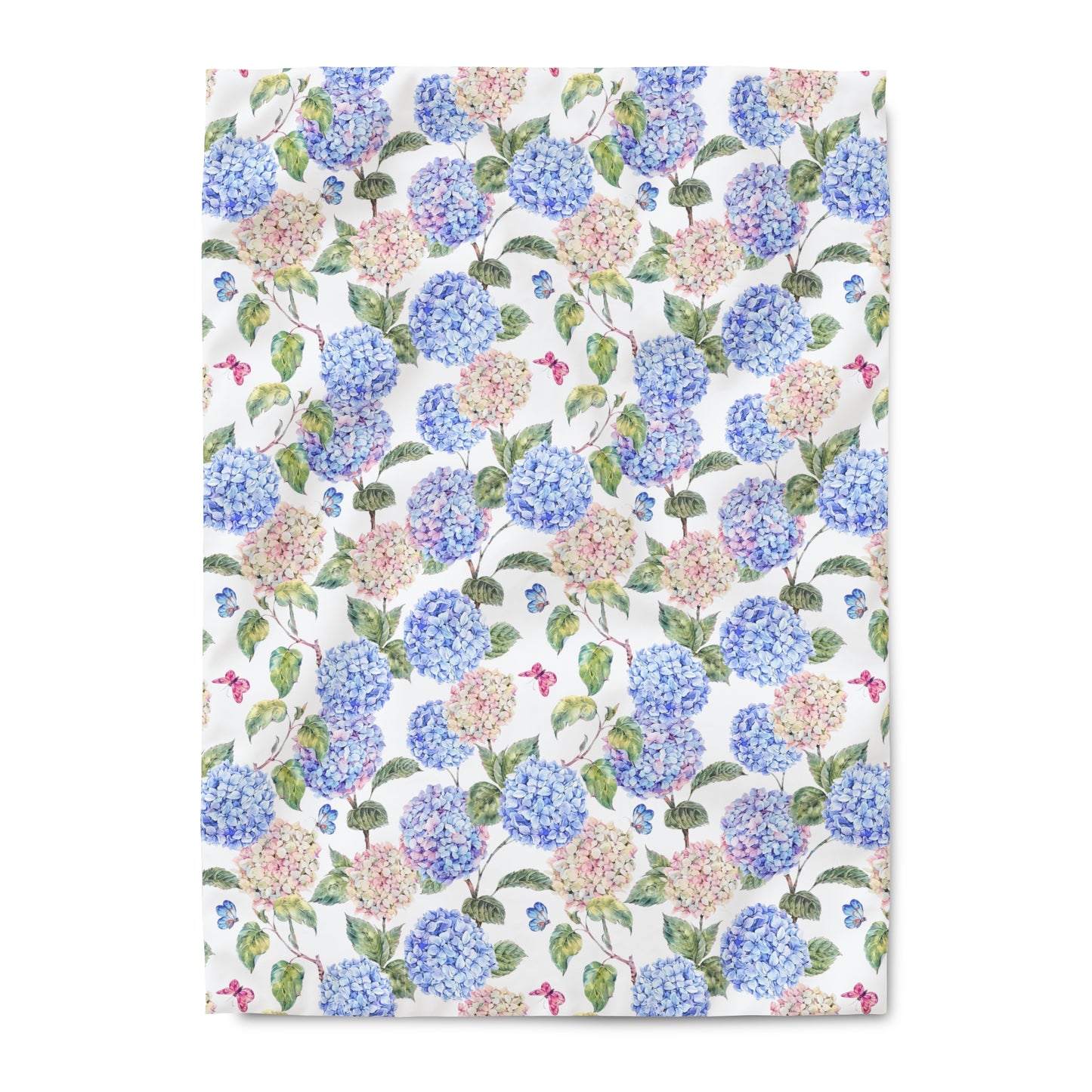 Pink & Blue Hydrangea Duvet Cover