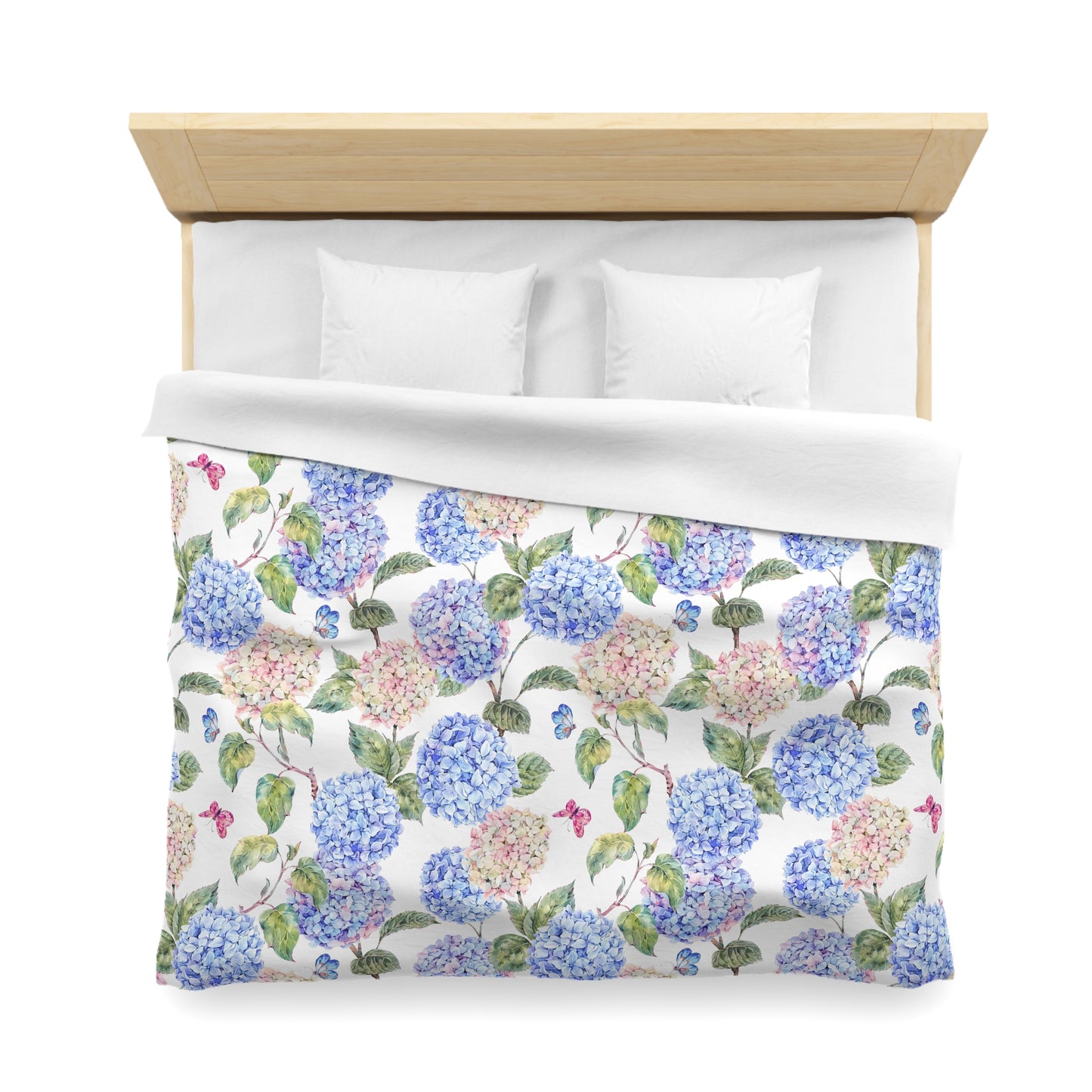 Pink & Blue Hydrangea Duvet Cover