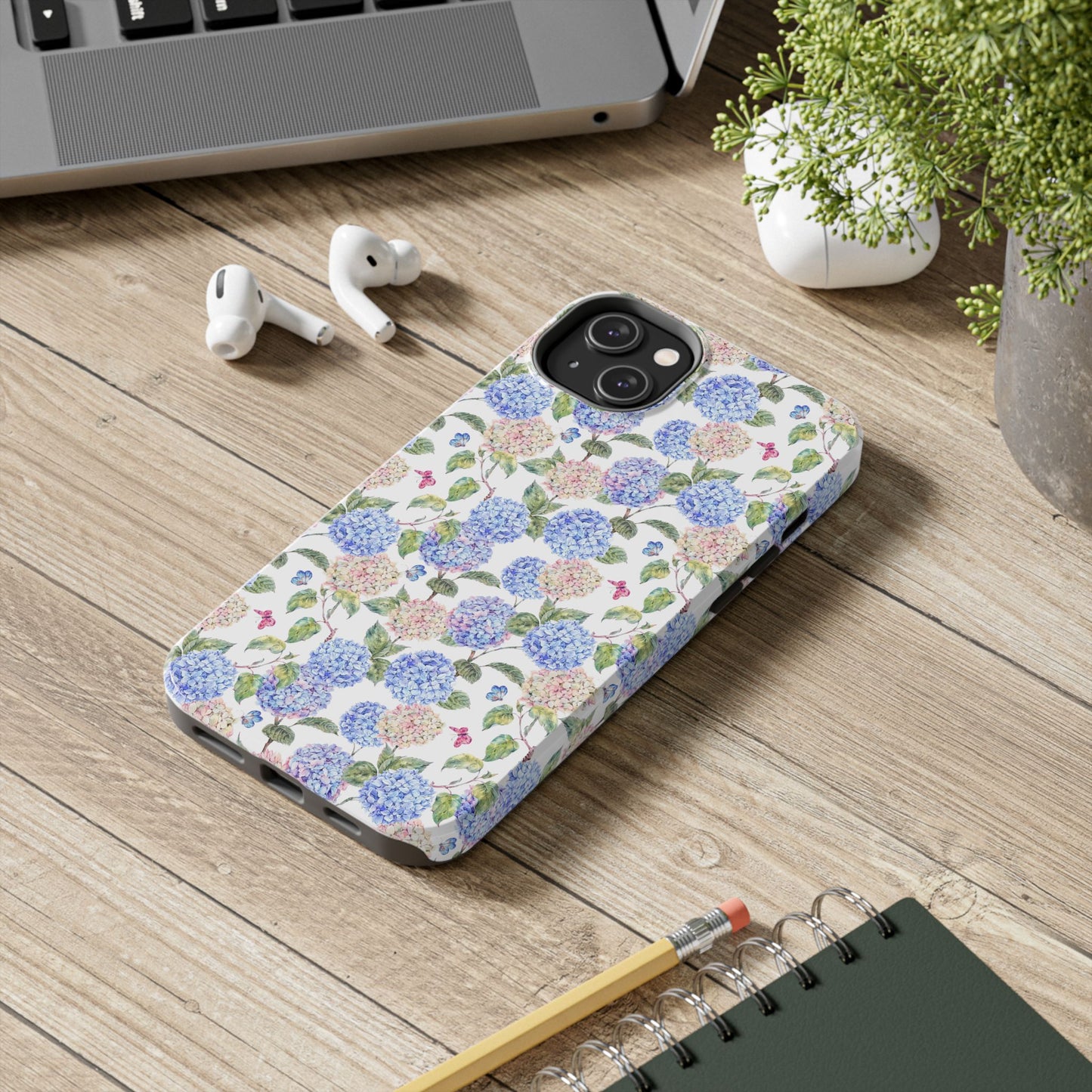 Pink & Blue Hydrangea Phone Case