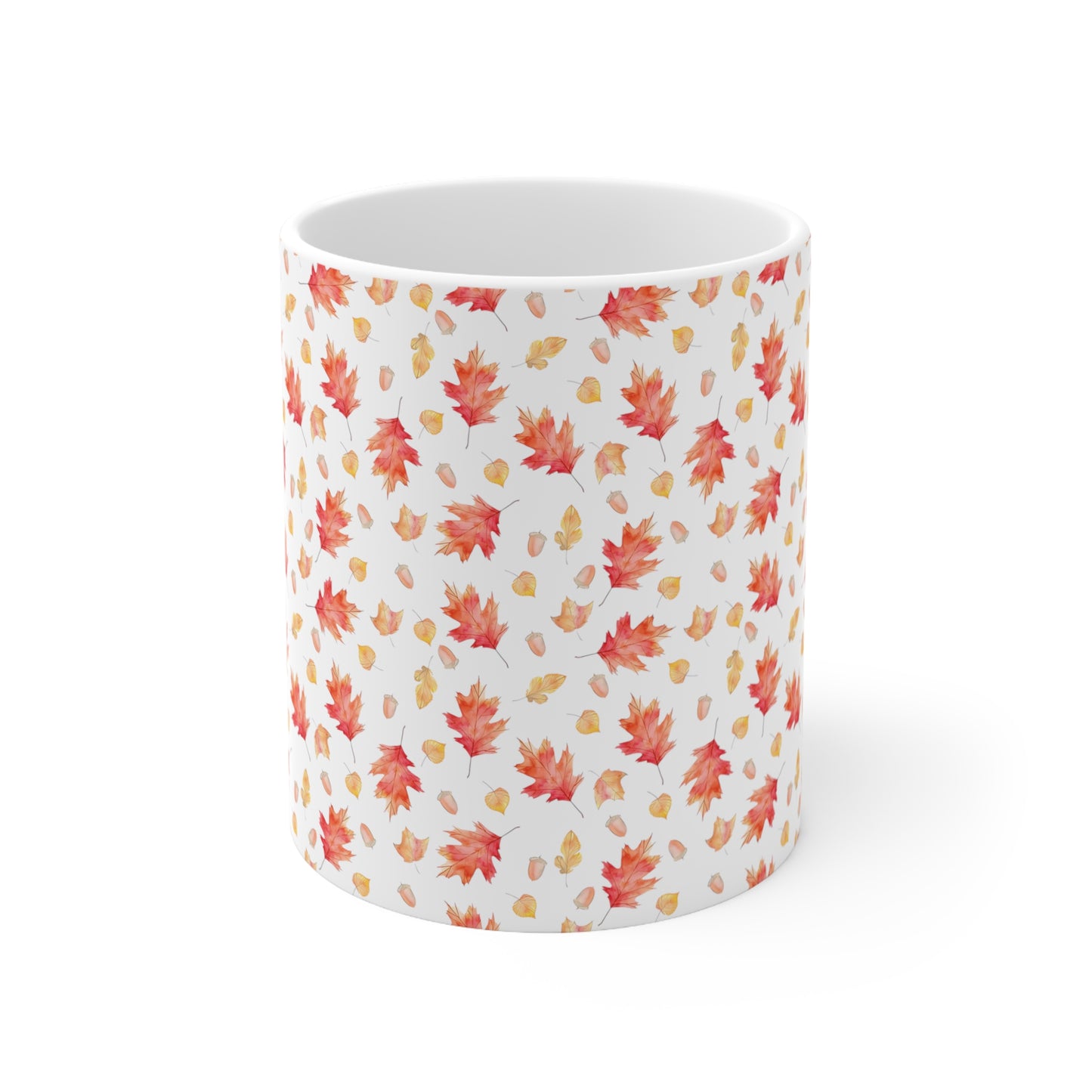 Autumn Leaves & Acorn Ceramic Mug, 11oz