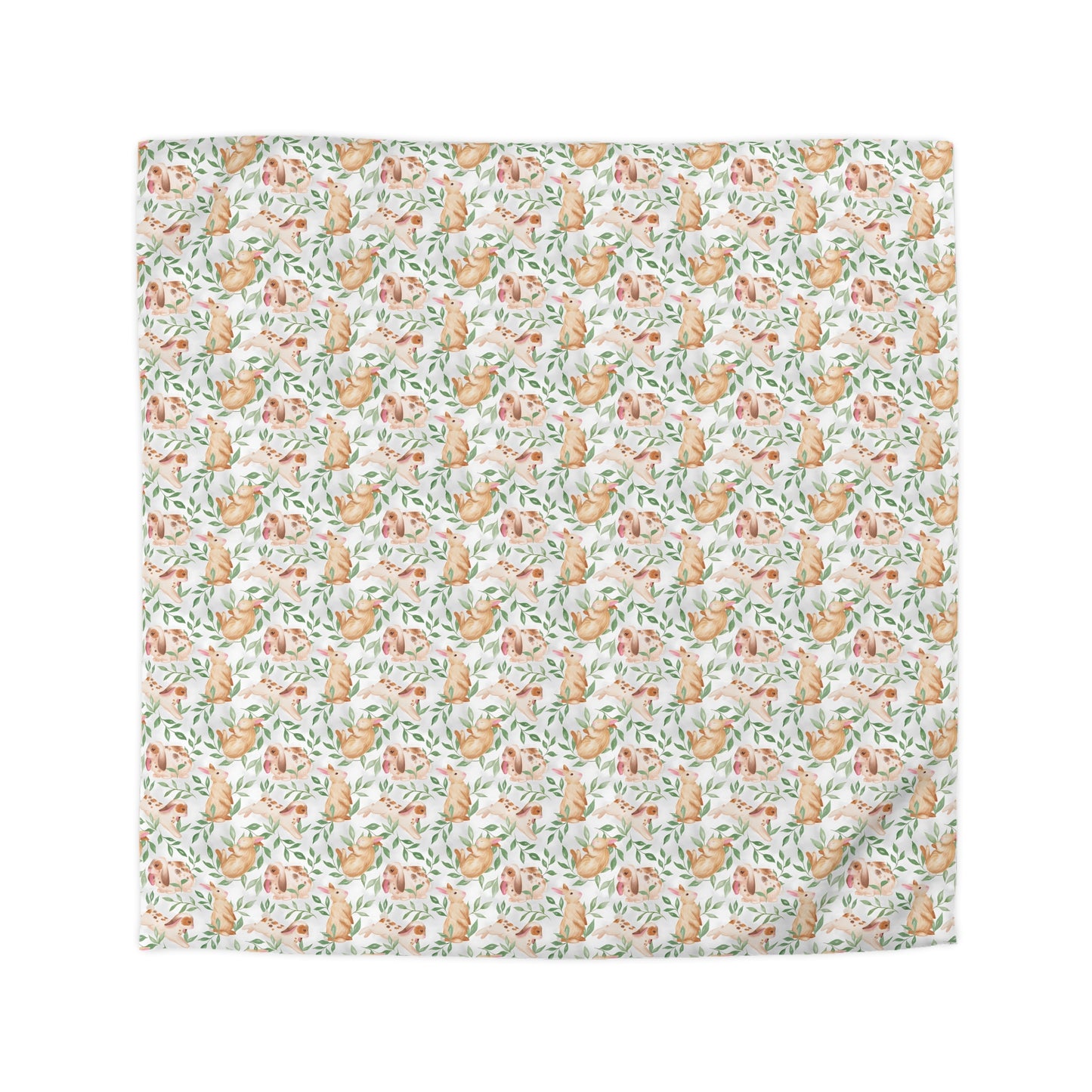 Sleepy Rabbit Print Duvet Cover