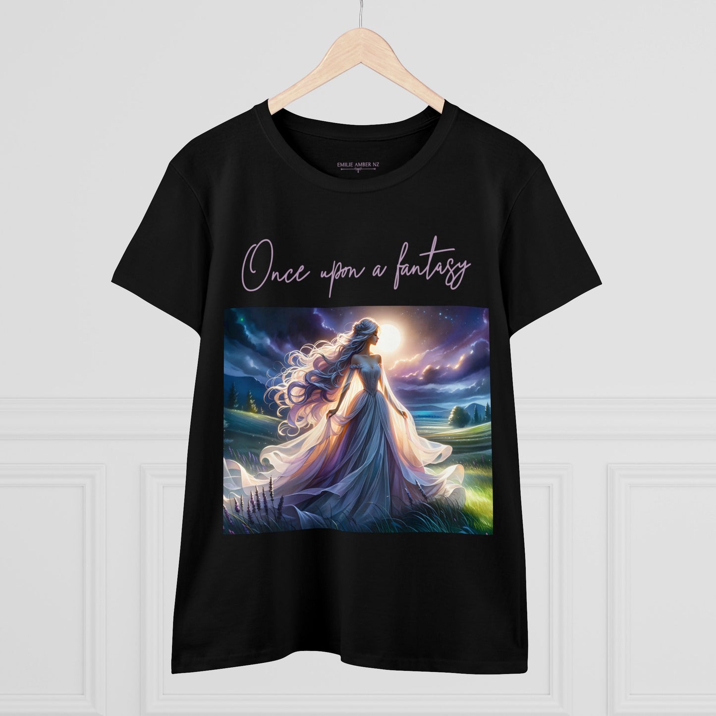 Once Upon A Fantasy - Silver Moonlight Woman's Cotton T-Shirt