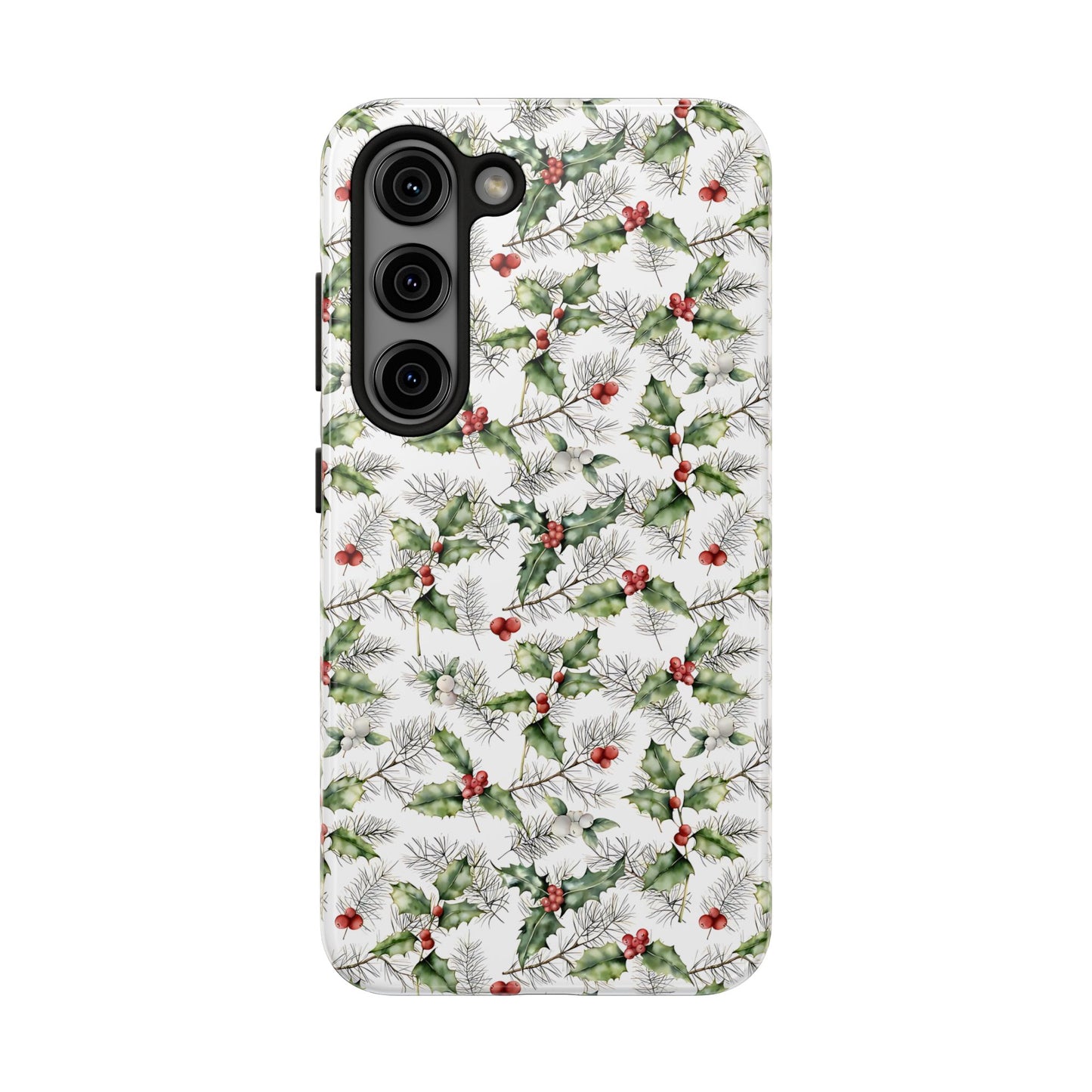 Christmas Mistletoe and Holly Phone Case