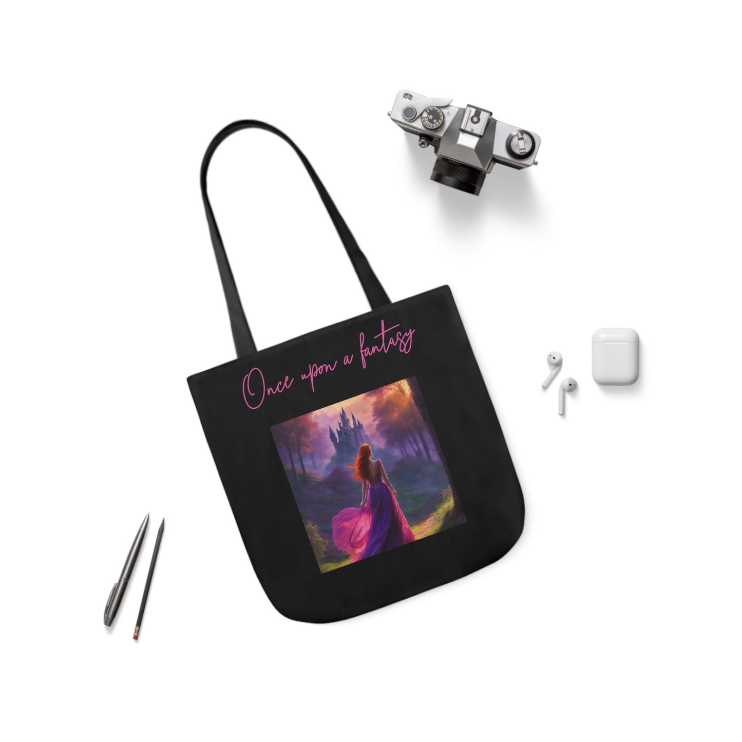 Once Upon A Fantasy Canvas Tote Bag - White