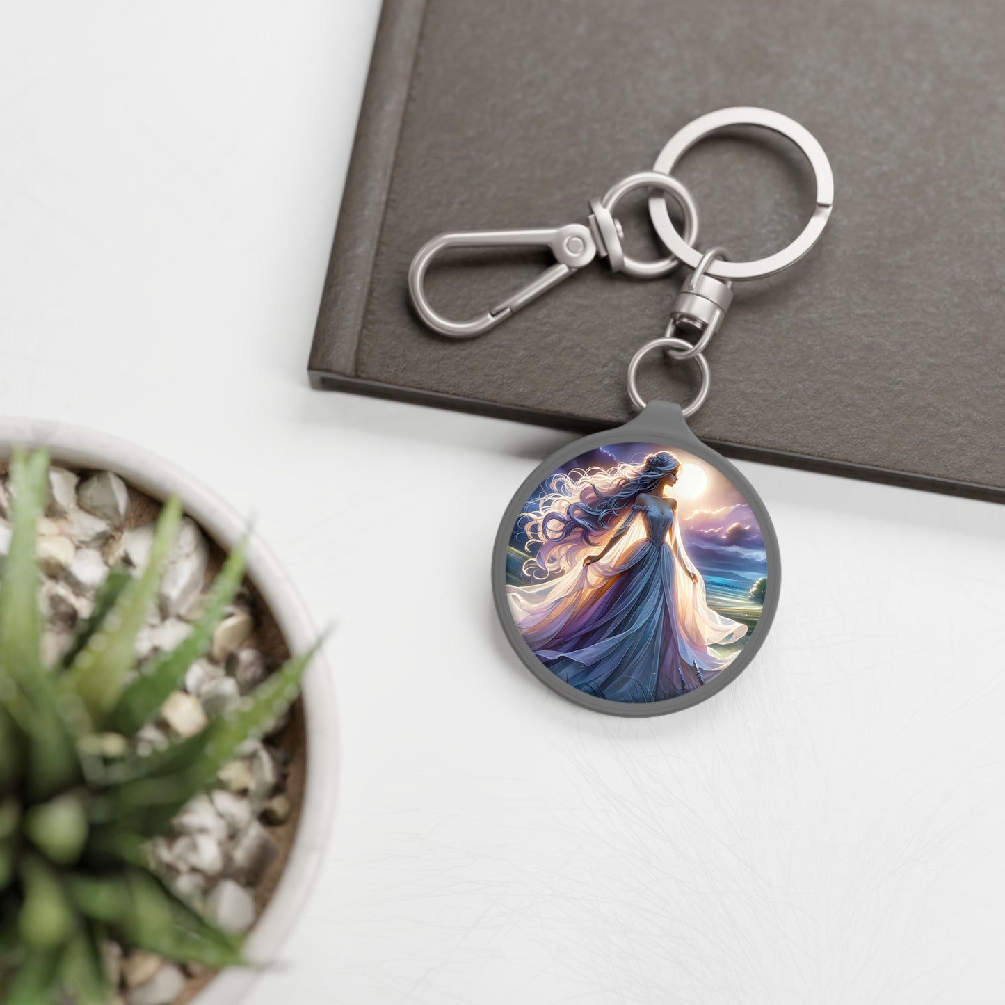 Once Upon A Fantasy - Silver Moonlight Keyring Tag