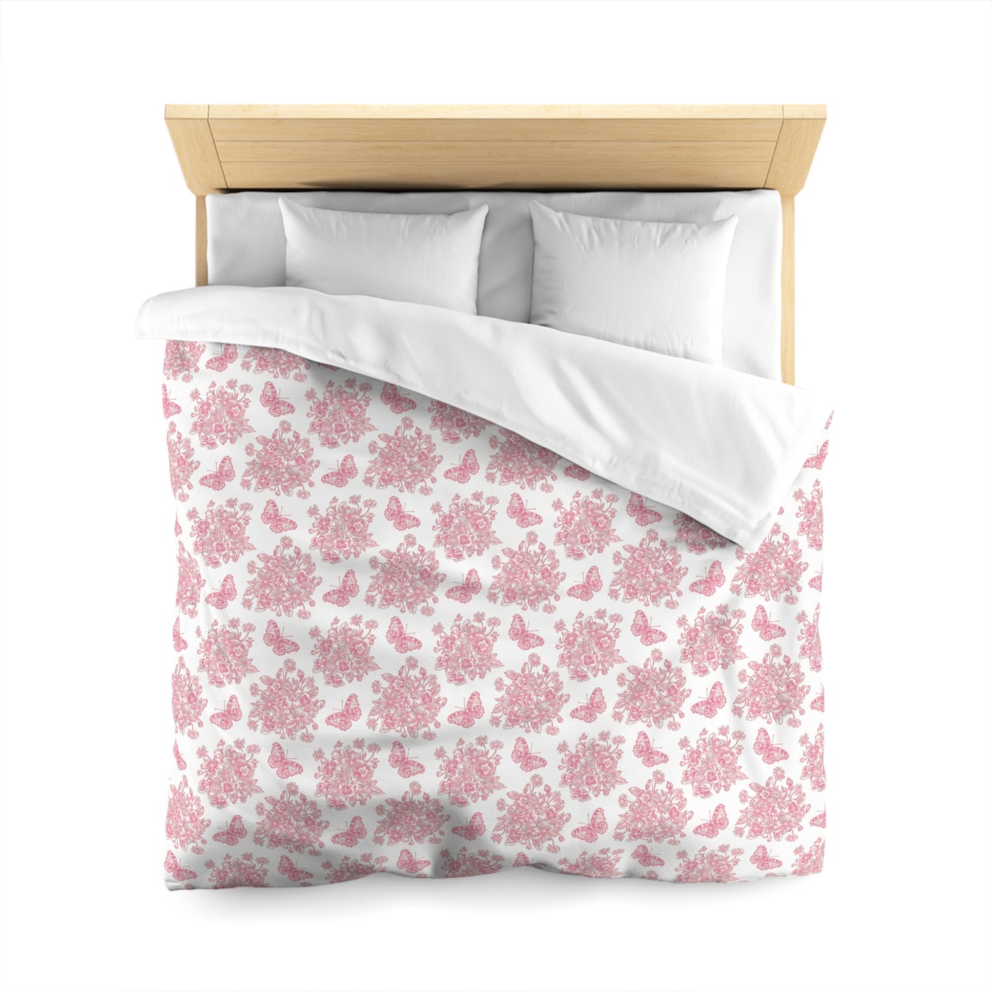 Pink & White Butterfly Duvet Cover