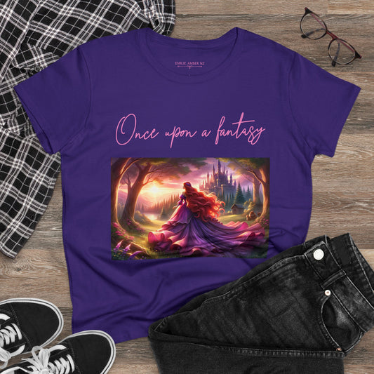 Once Upon A Fantasy - Pink Princess Woman's Cotton T-Shirt