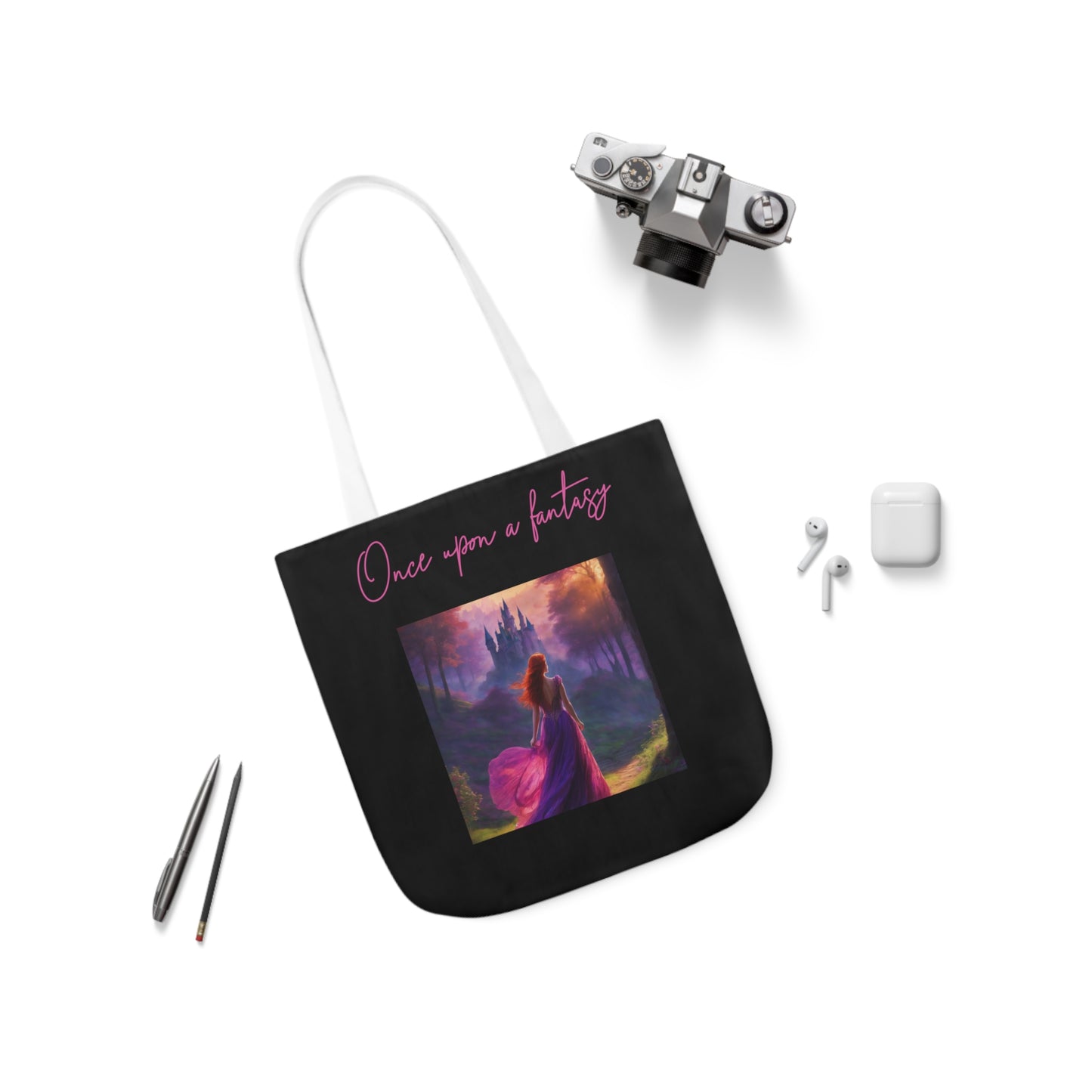 Once Upon A Fantasy Canvas Tote Bag - White