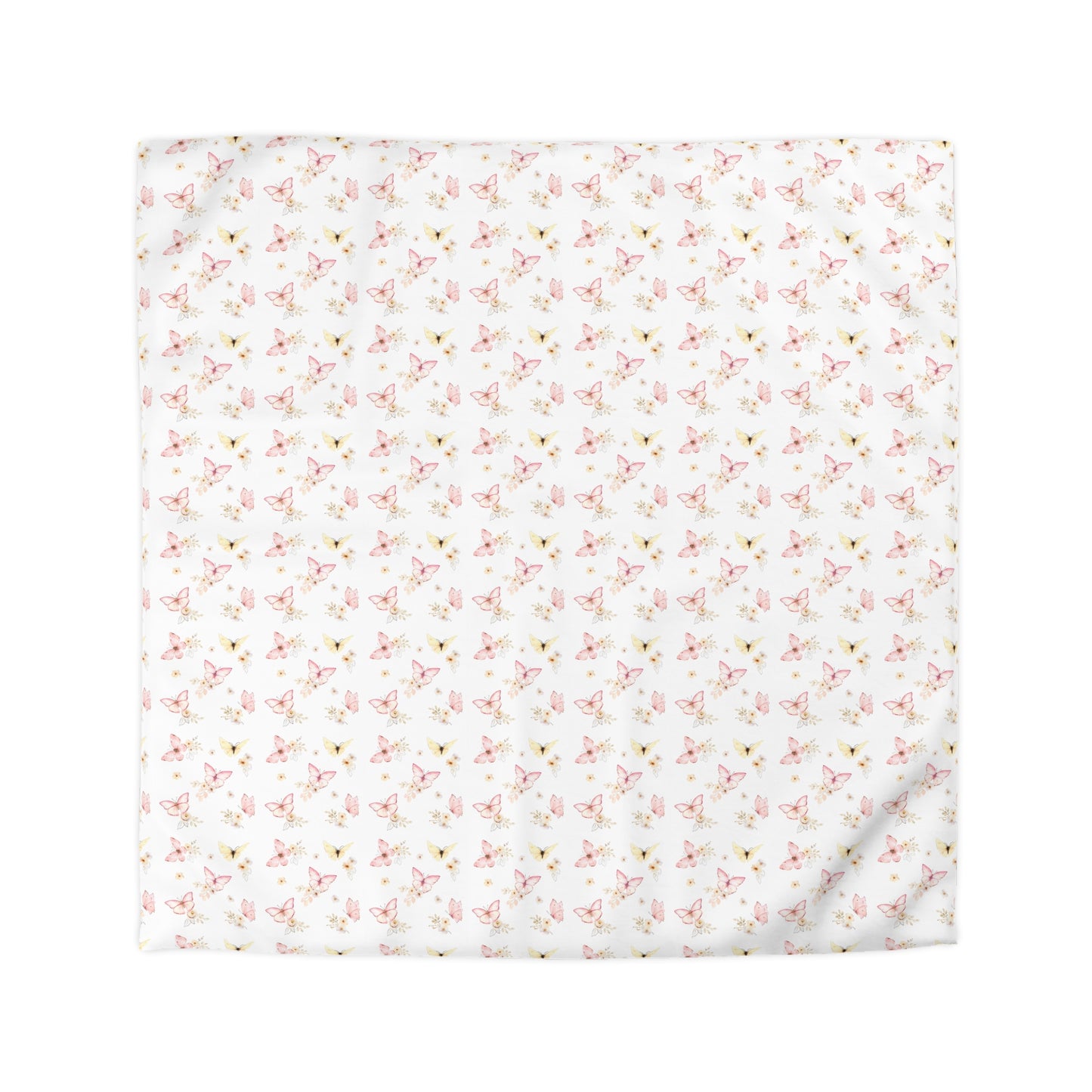 Pink & Yellow Butterfly Duvet Cover