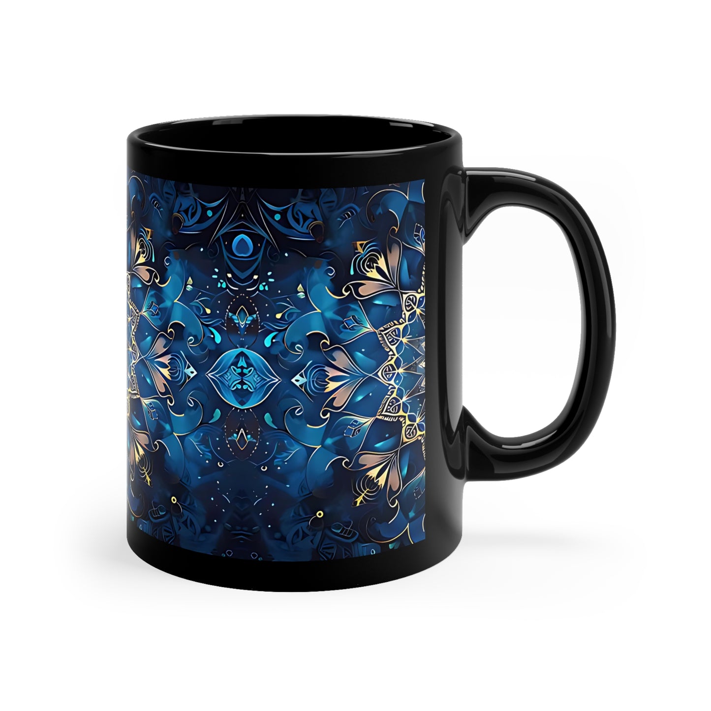 Navy Mandala Coffee Mug, 11oz