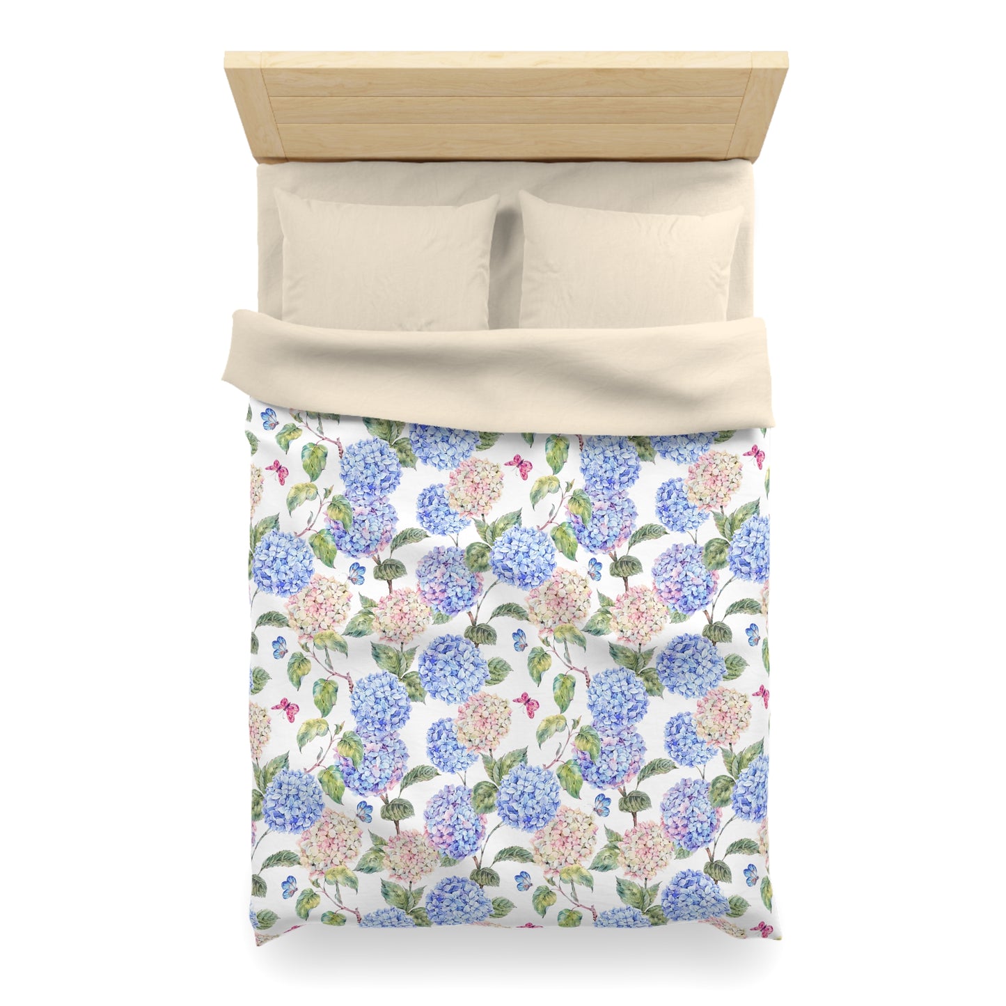 Pink & Blue Hydrangea Duvet Cover