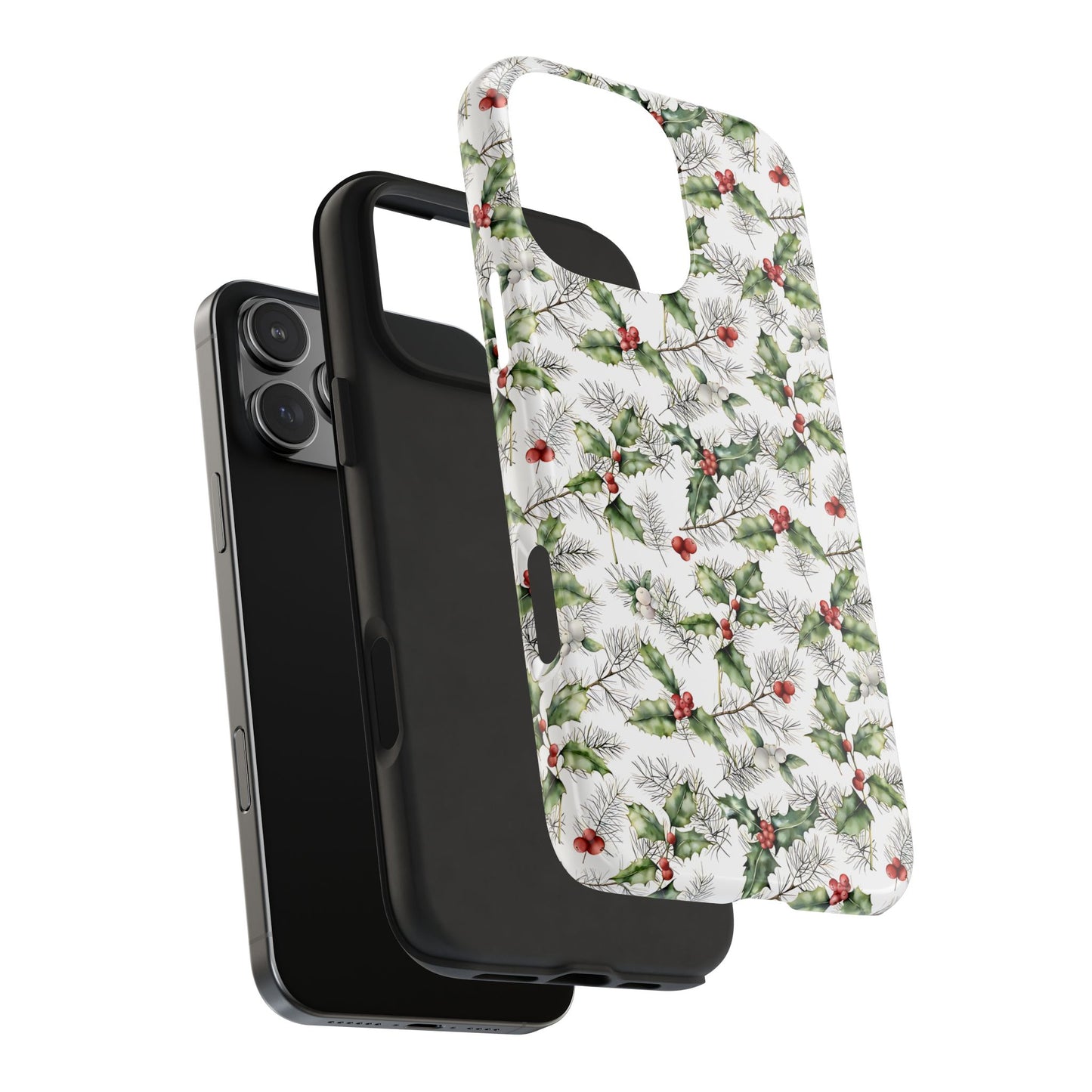 Christmas Mistletoe and Holly Phone Case