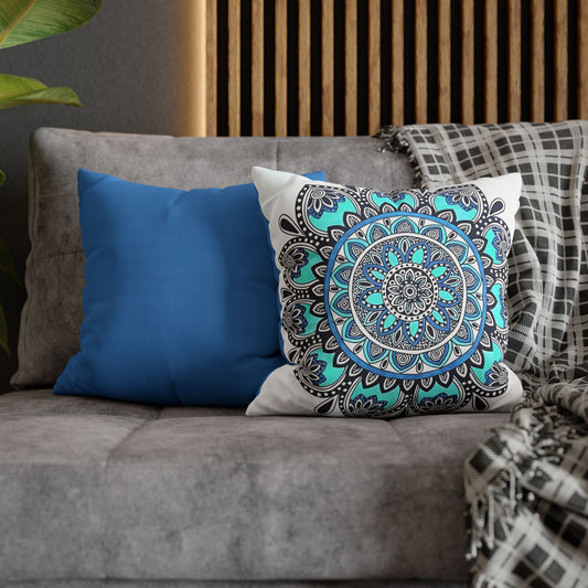 Blue Mandala Cushion Cover