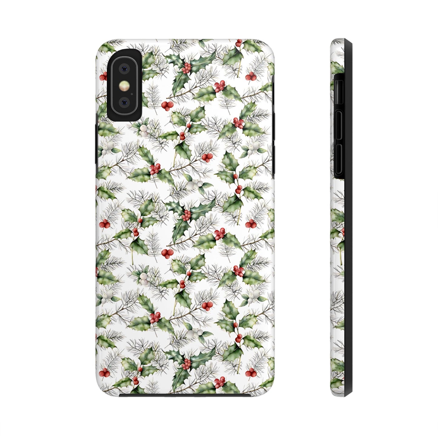 Christmas Mistletoe and Holly Phone Case