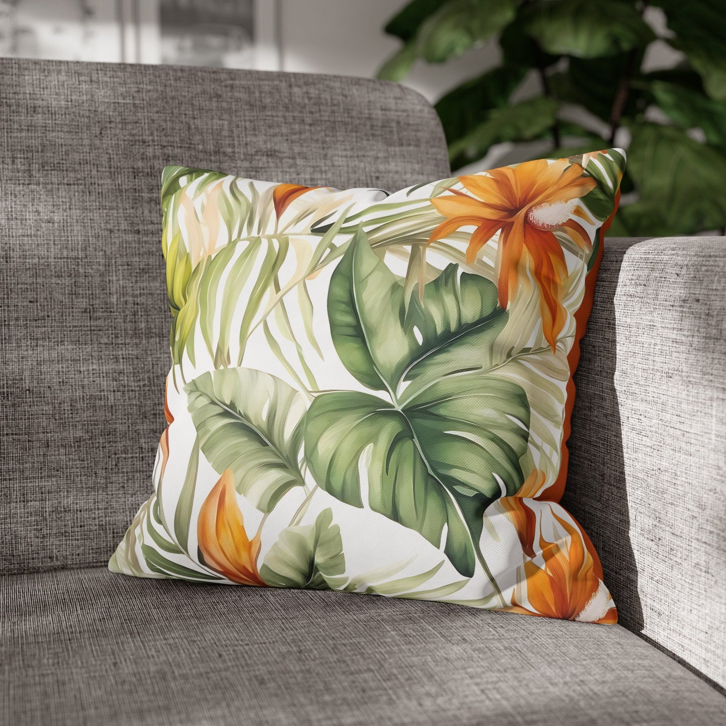 Tropical Adventure - Orange Cushion Cover