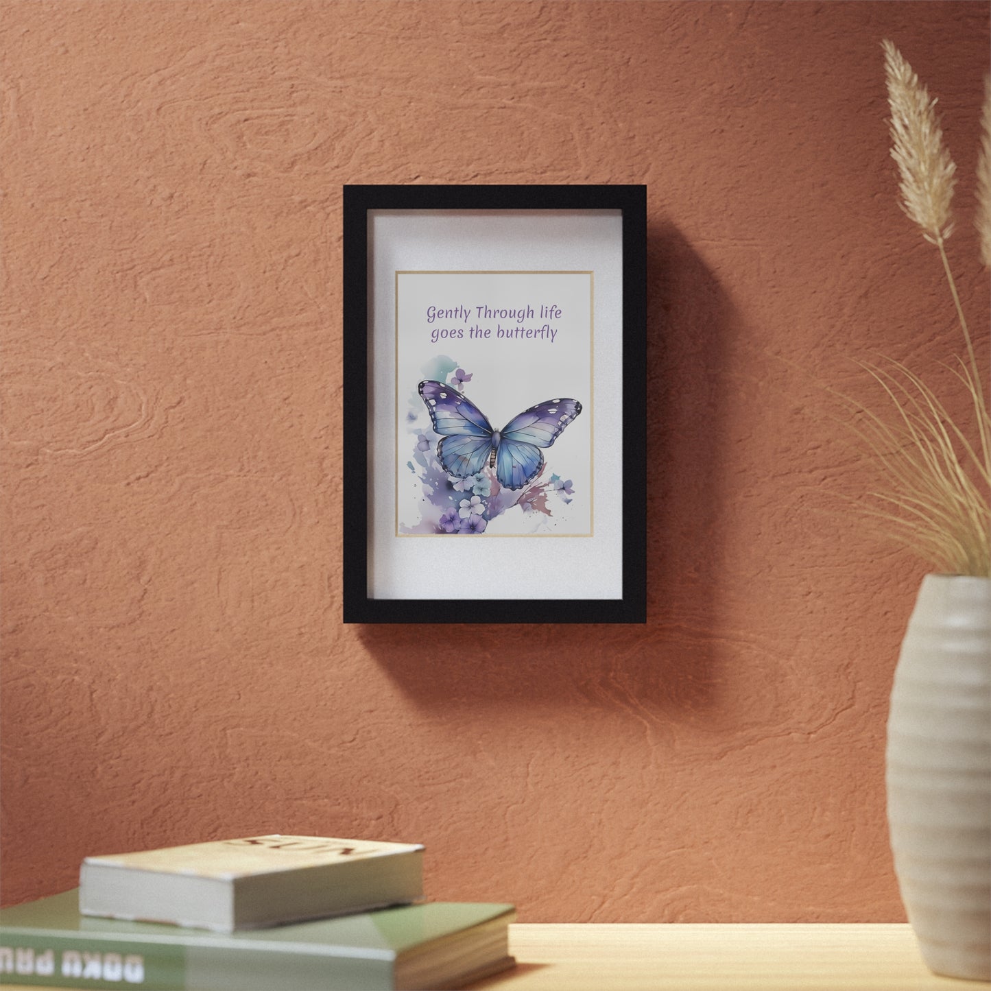 Purple Butterfly Print with Frame