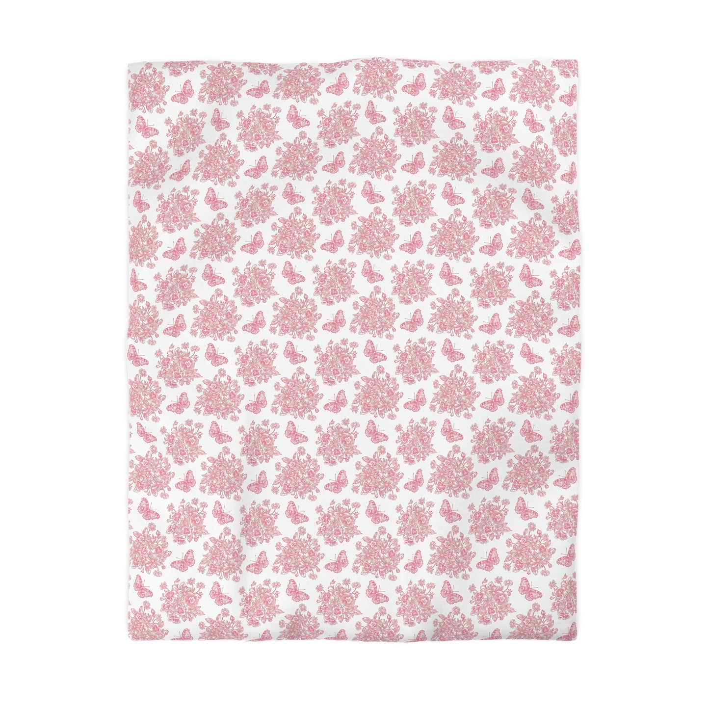 Pink & White Butterfly Duvet Cover