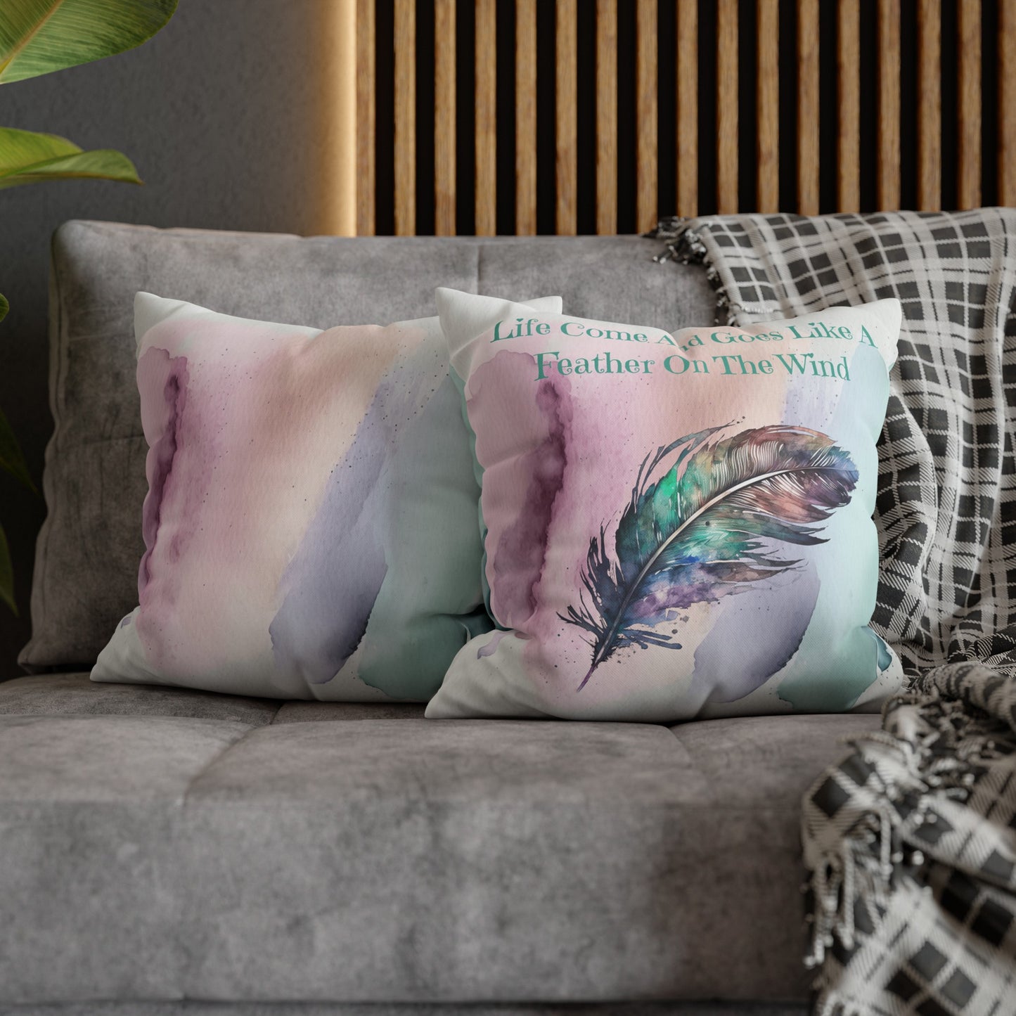 Feather On The Wind #12 Canvas Cushion Cover